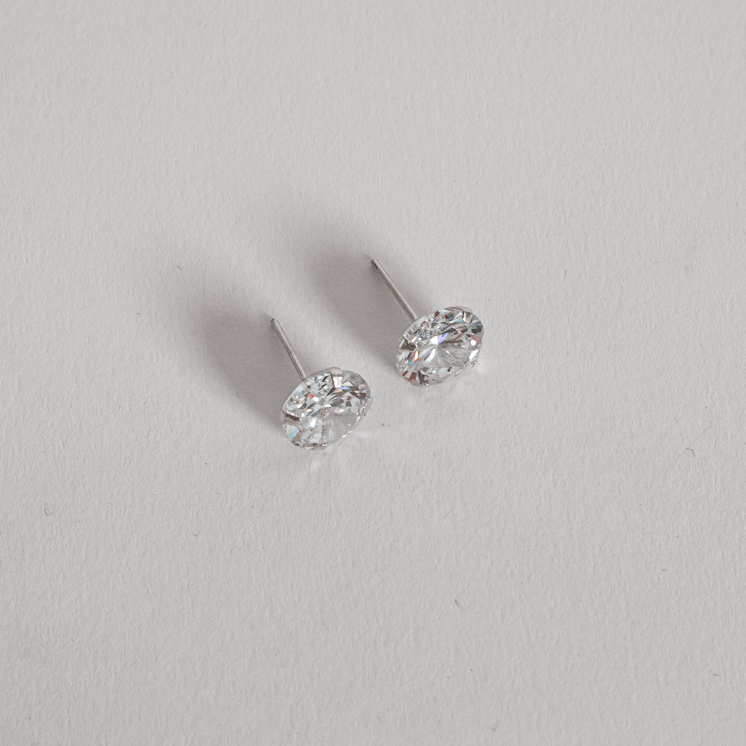 Imagem Brinco zircônia redonda cristal 9mm