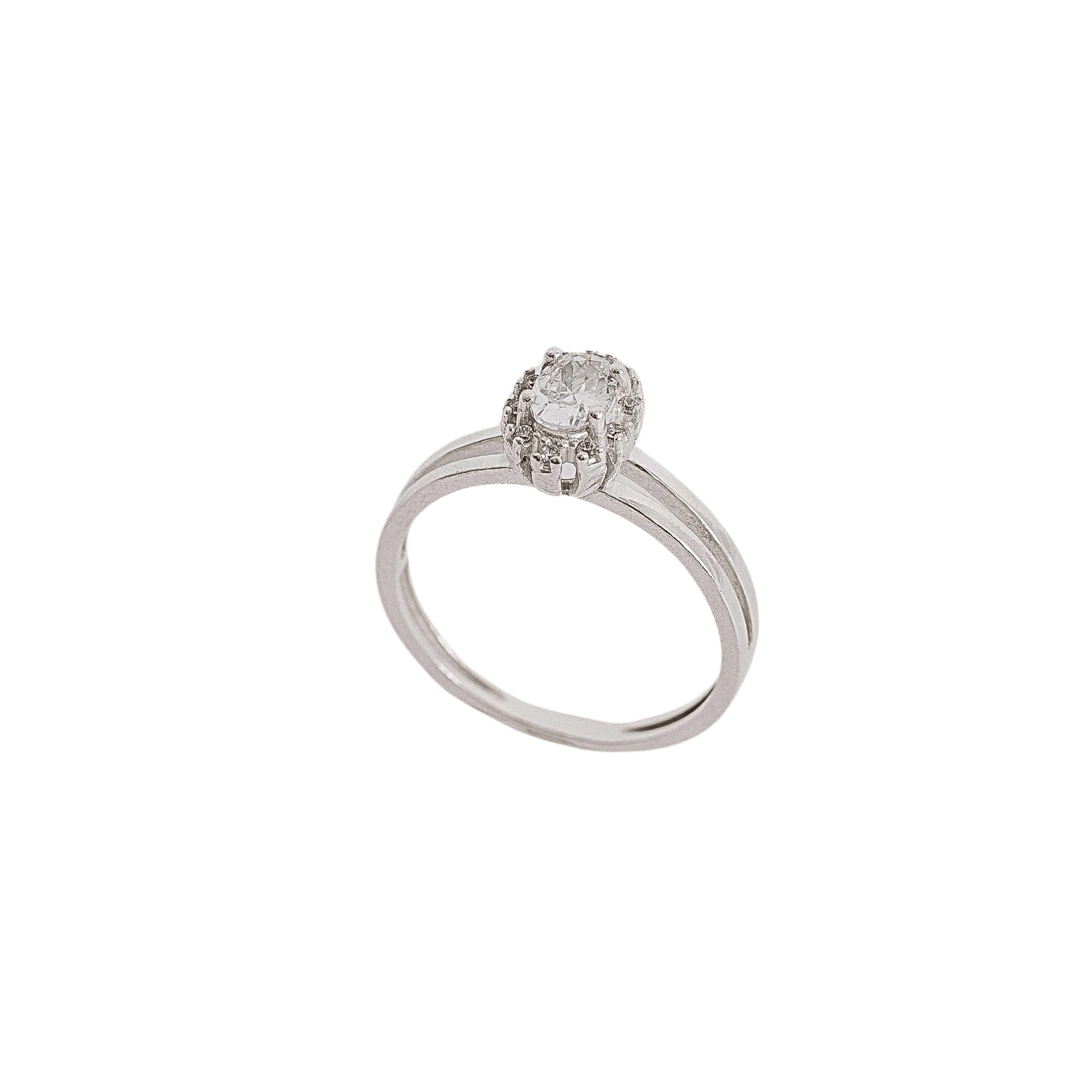 Imagem Anel fio duplo solitário cravejado