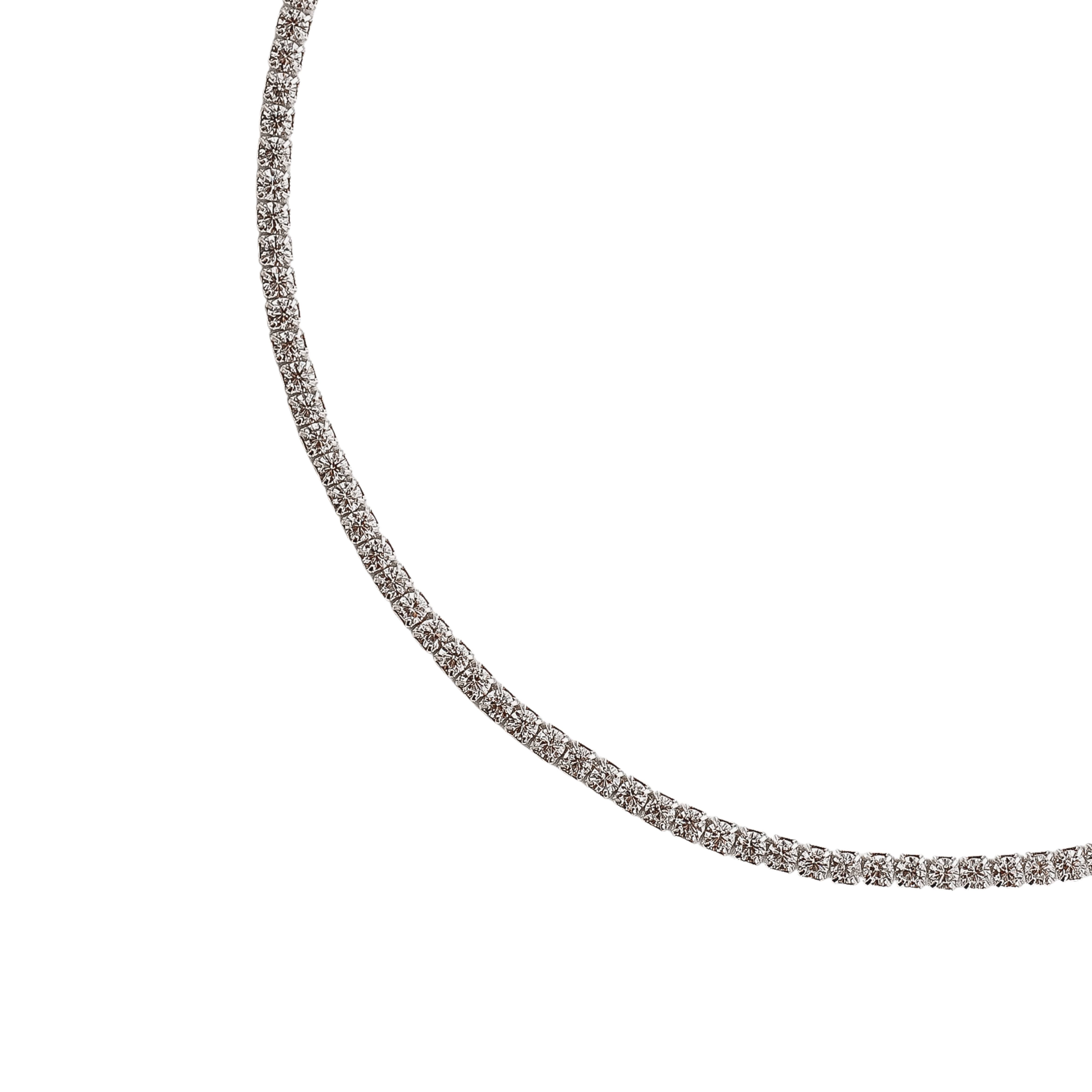 Colar Riviera 2mm corrente cadeado 40+5cm