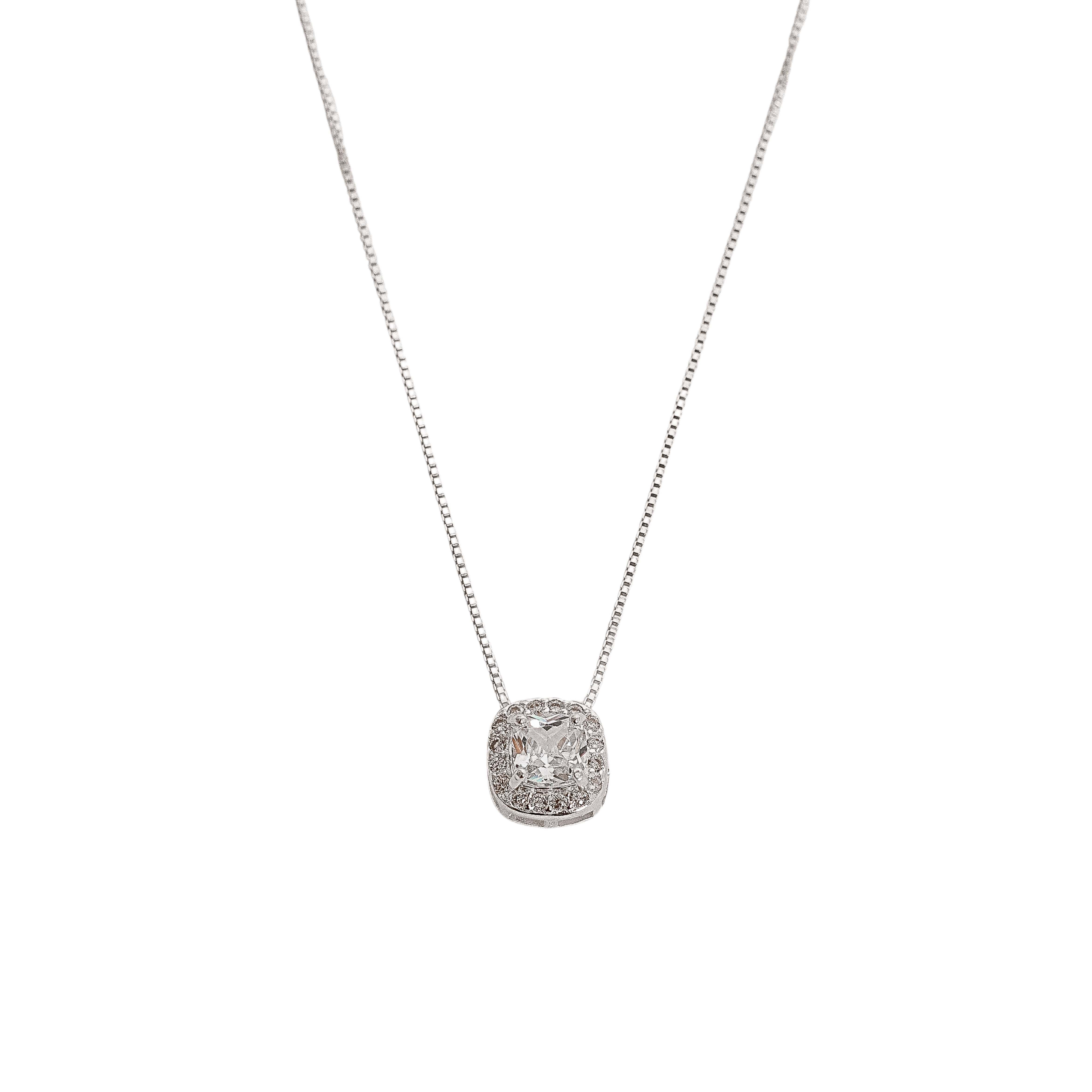 Imagem Colar zircônia quadrada com cravejado 8mm 40cm