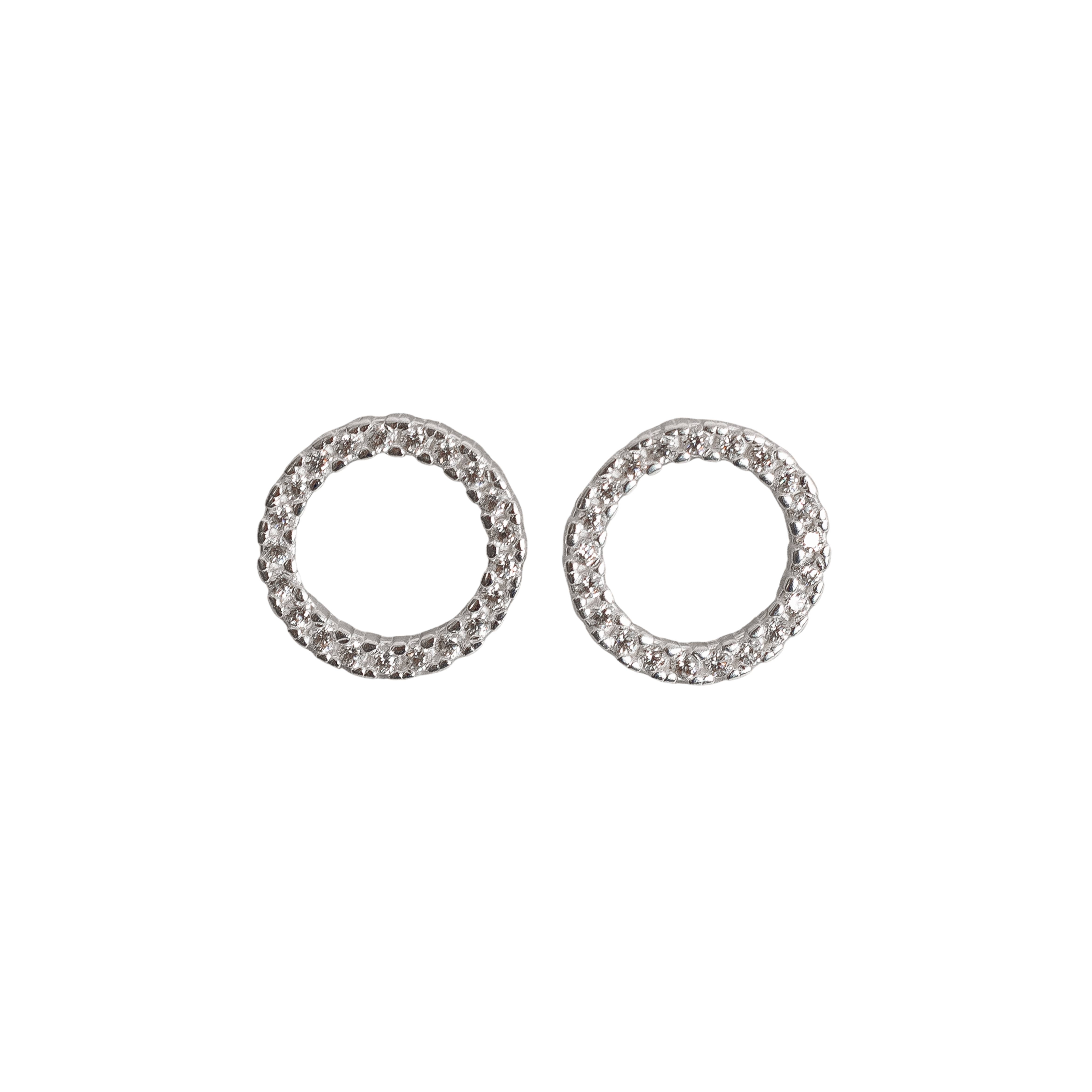 Imagem Brinco círculo vazado cravejado 14mm