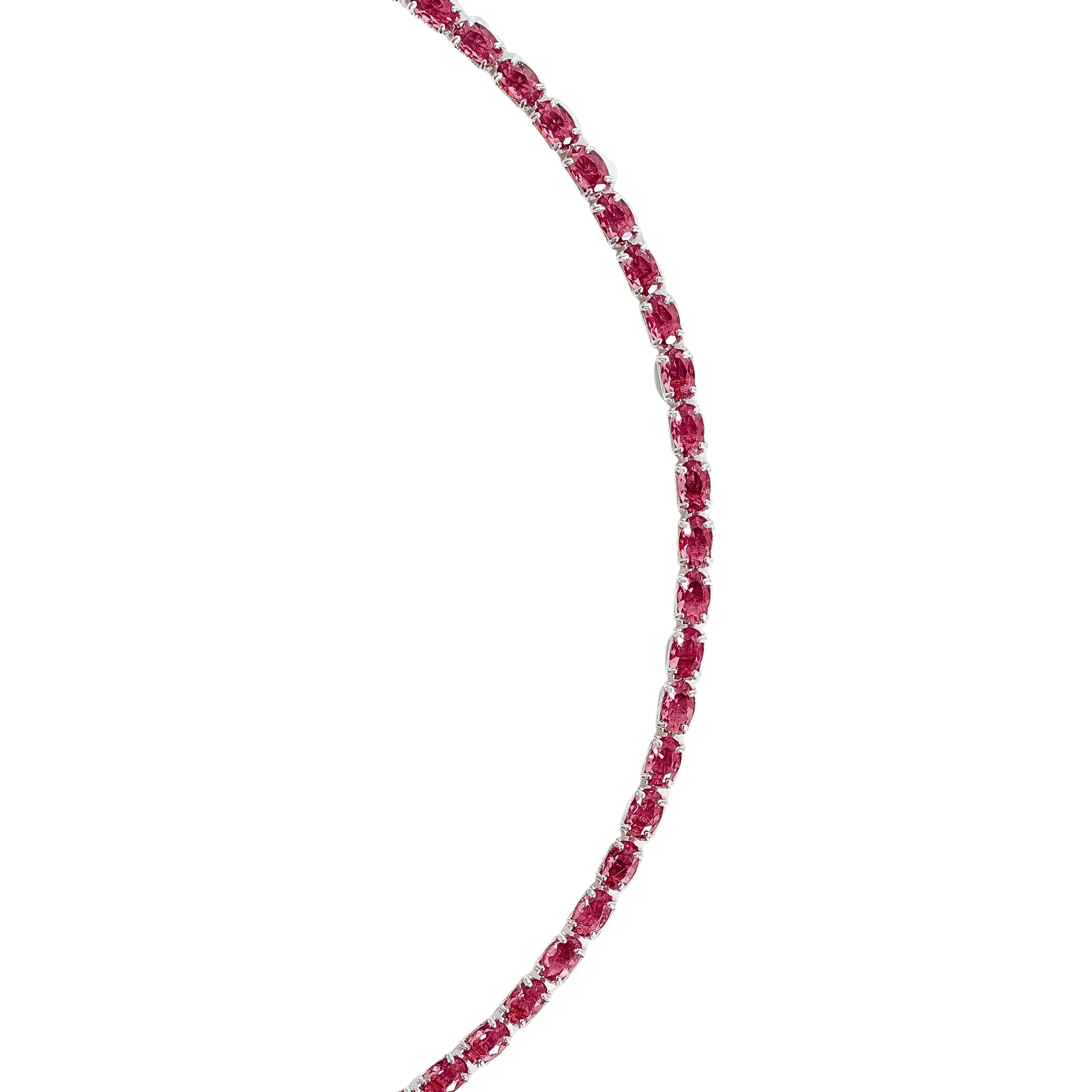 Imagem Pulseira Riviera zircônias ovais cereja 2.1 16+4cm