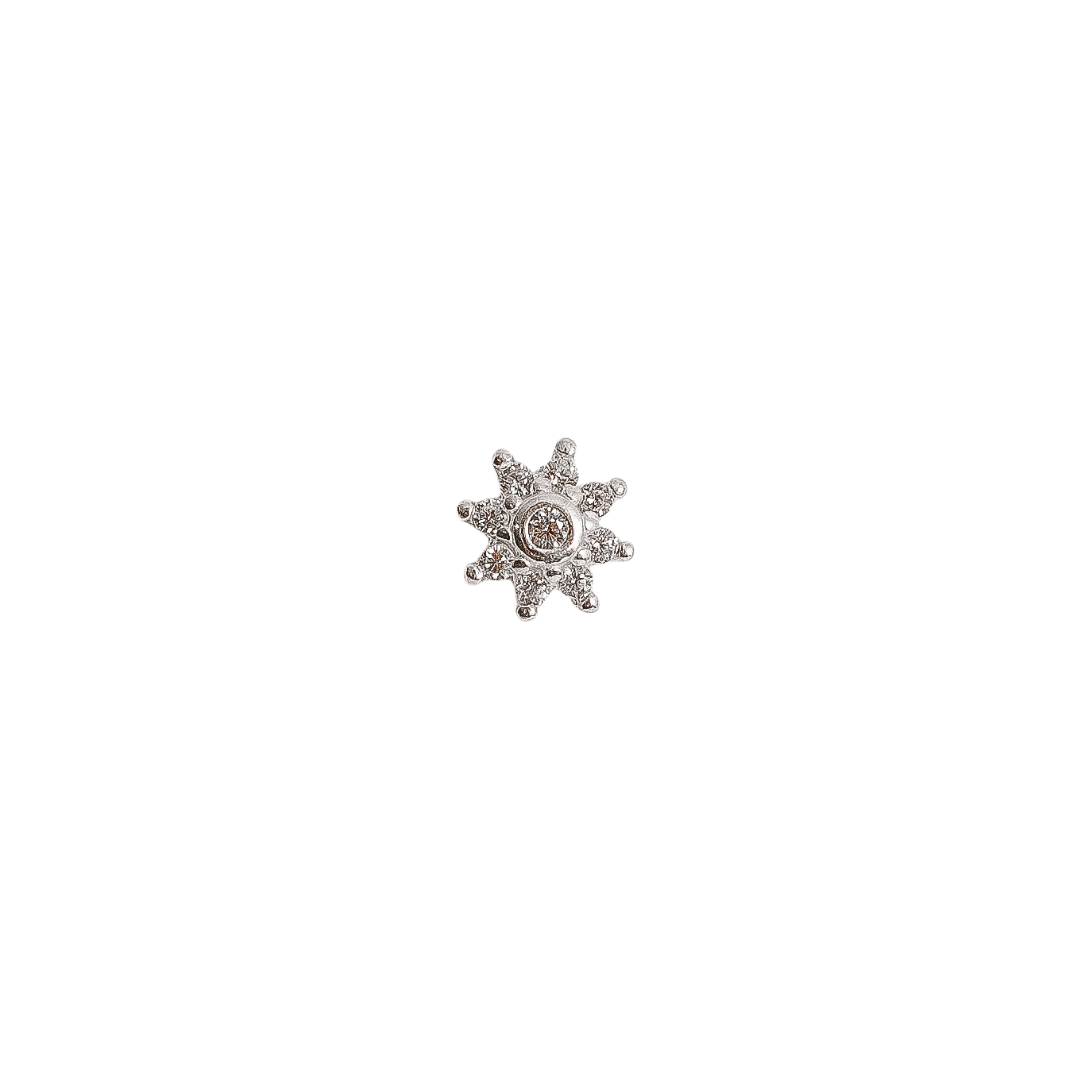 Piercing haste flor cravejada cristal 5mm