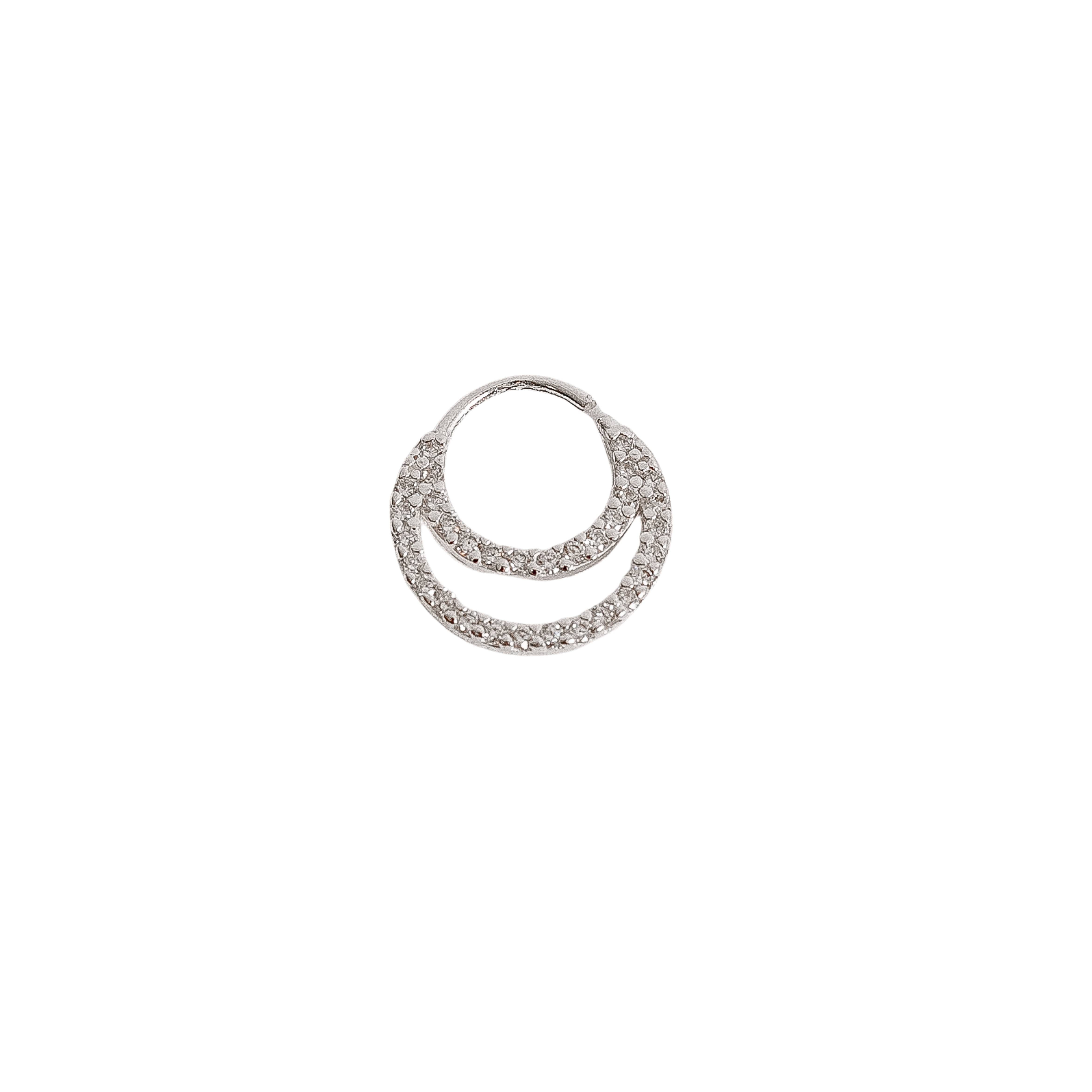 Piercing argola duas voltas cravejadas 11mm
