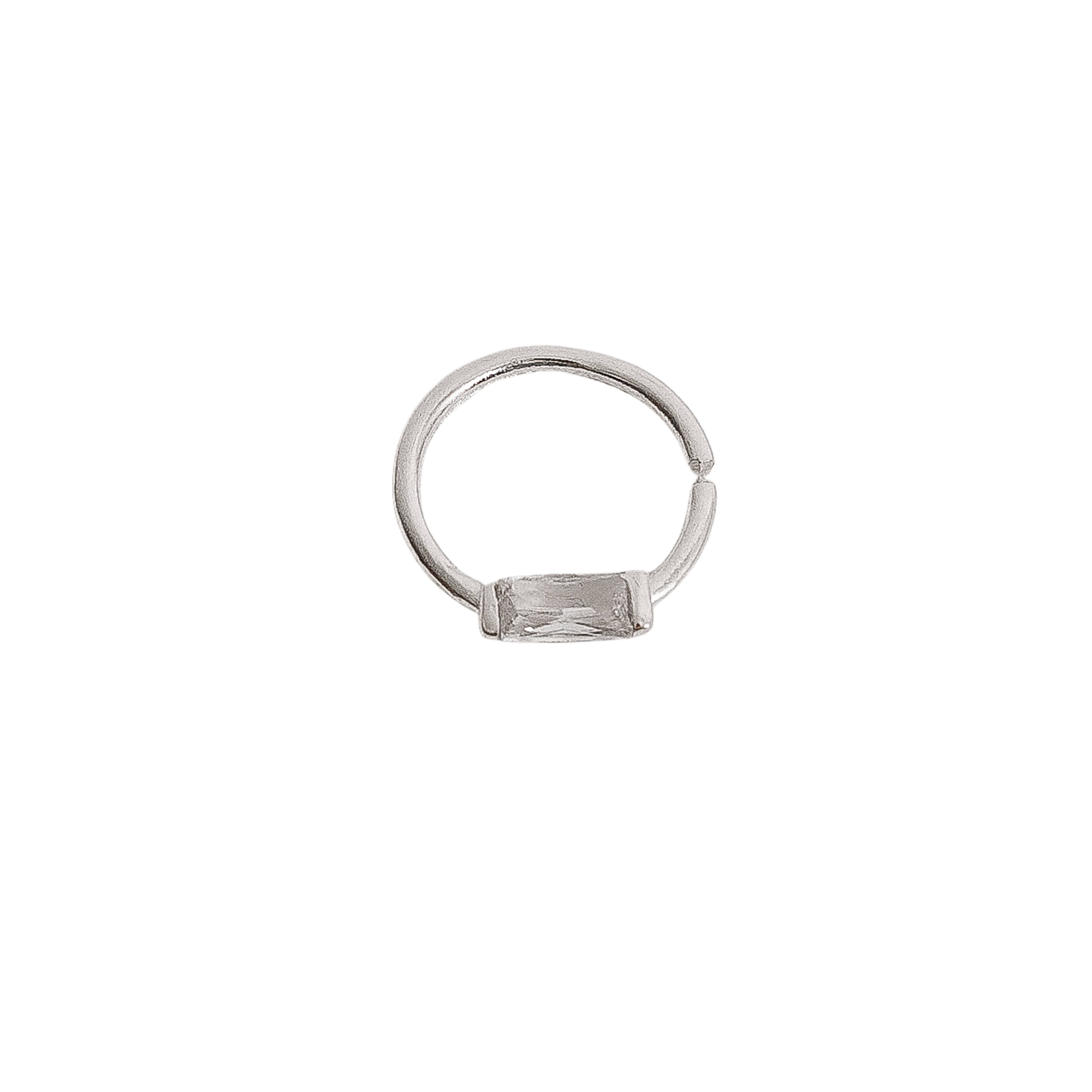 Piercing argola 9mm zircônia retangular