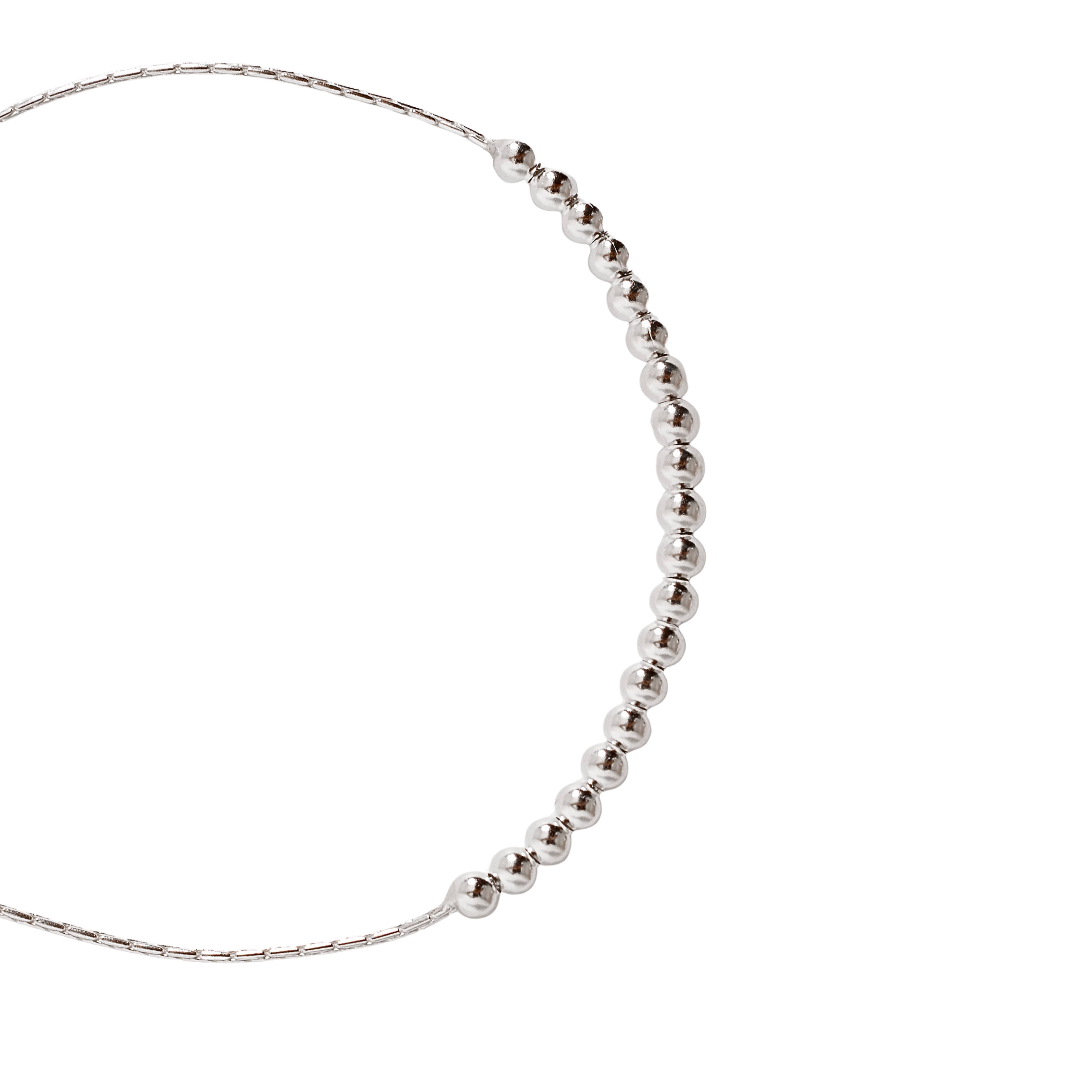 Imagem Pulseira entremeio bolas 3mm regulável fecho bola