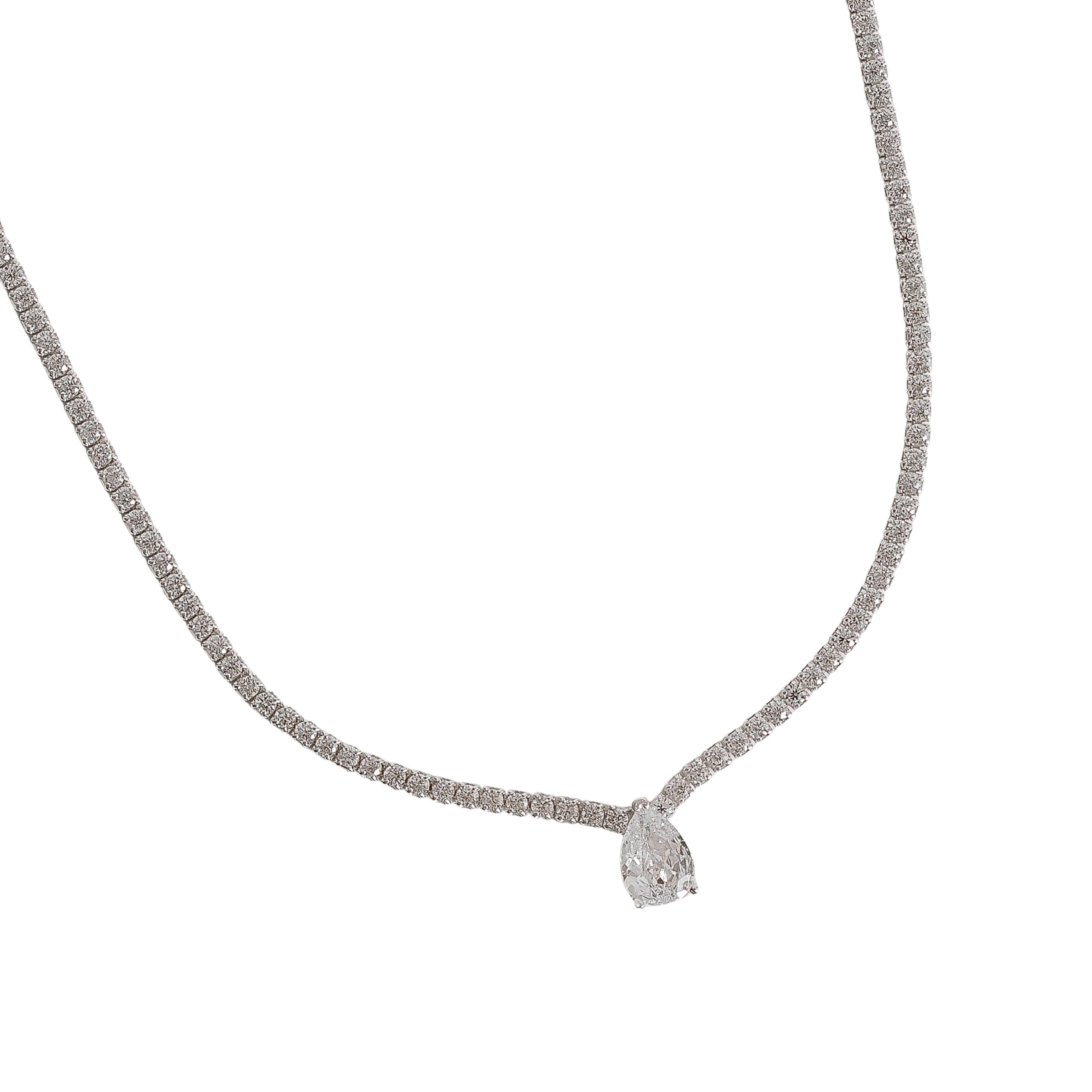 Imagem Colar Riviera 1.7 com zircônia gota 7mm 40+5cm