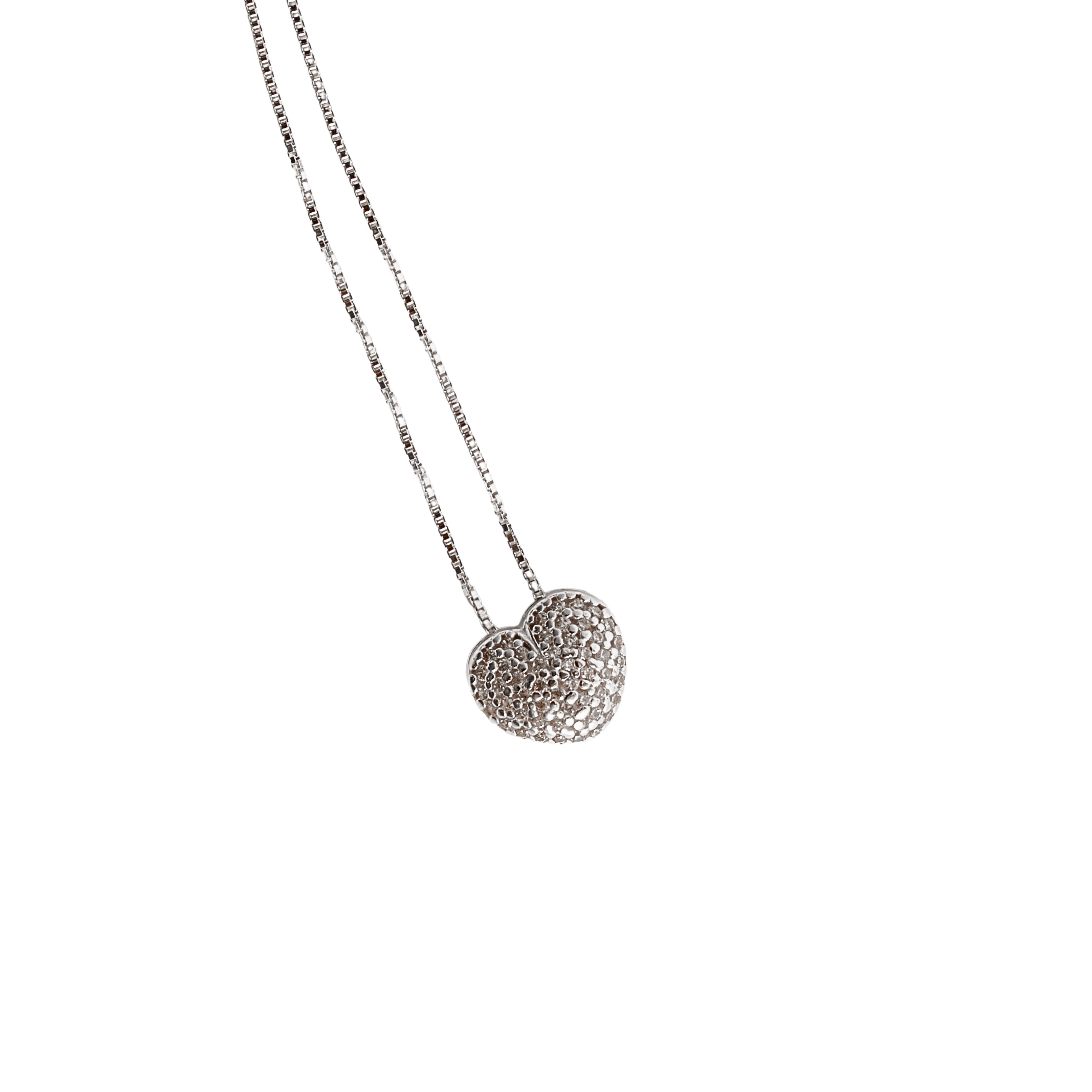 Imagem Colar coração cravejado cristal passante 10mm 45cm