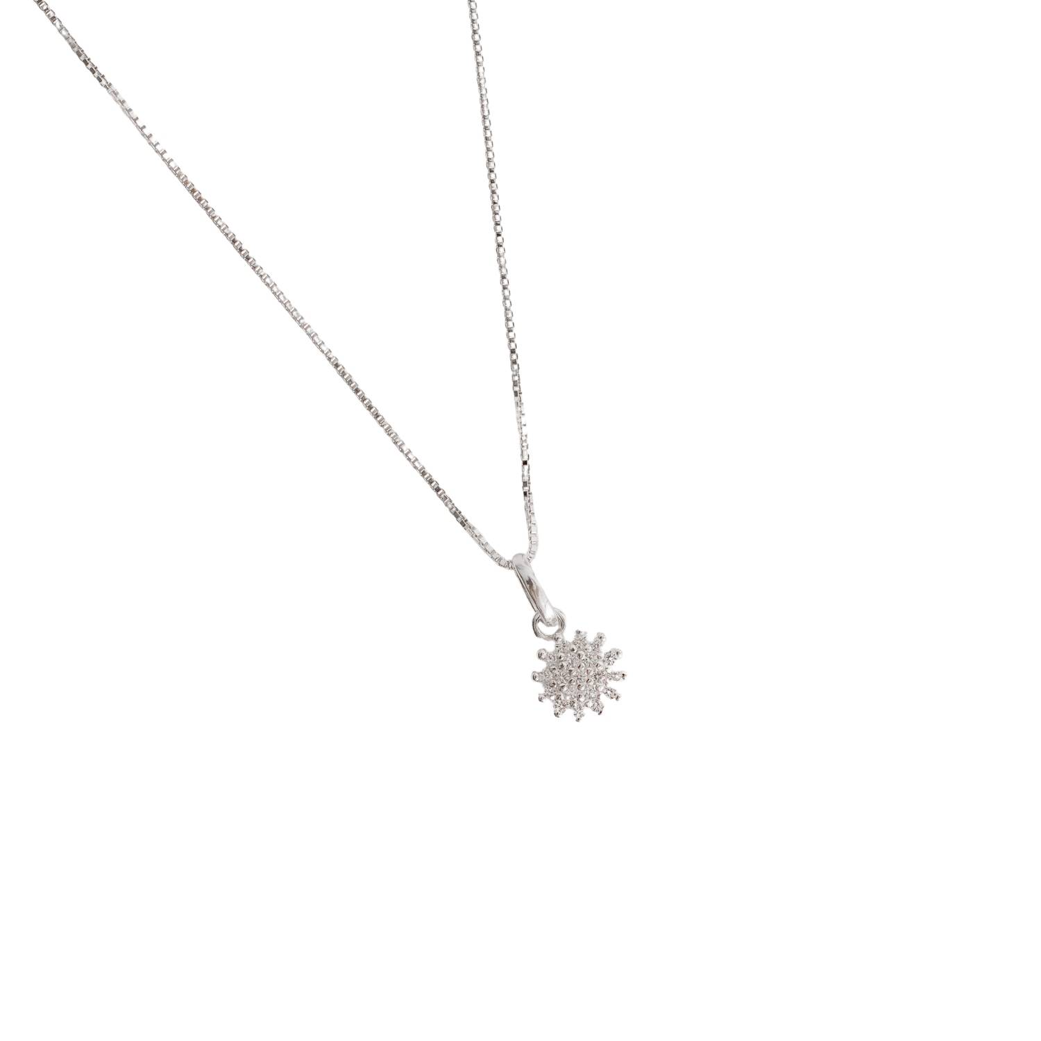 Imagem Colar pingente botão cravejado 7mm 40cm