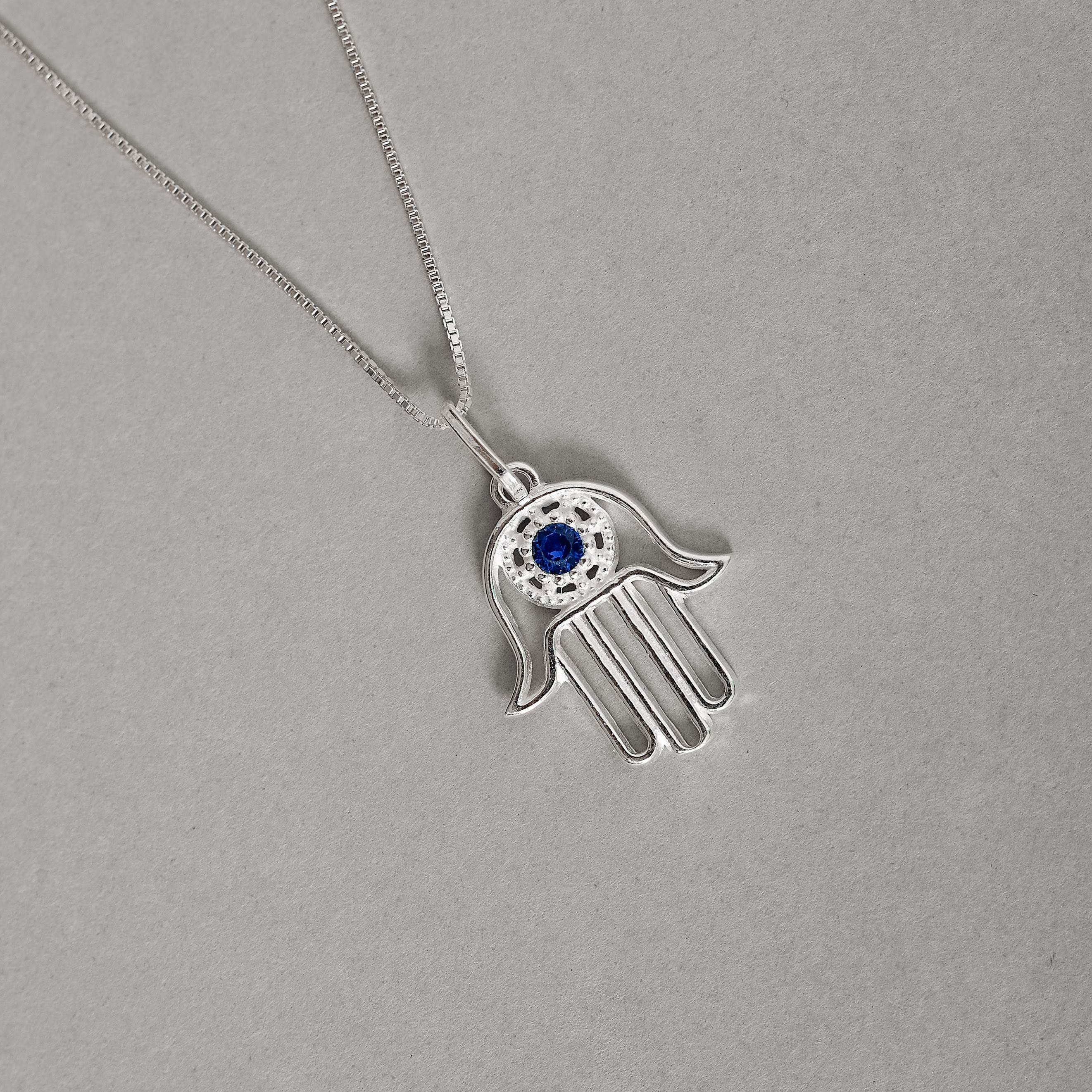 Imagem Secundária Colar pingente mão com zircônia 18mm 45cm