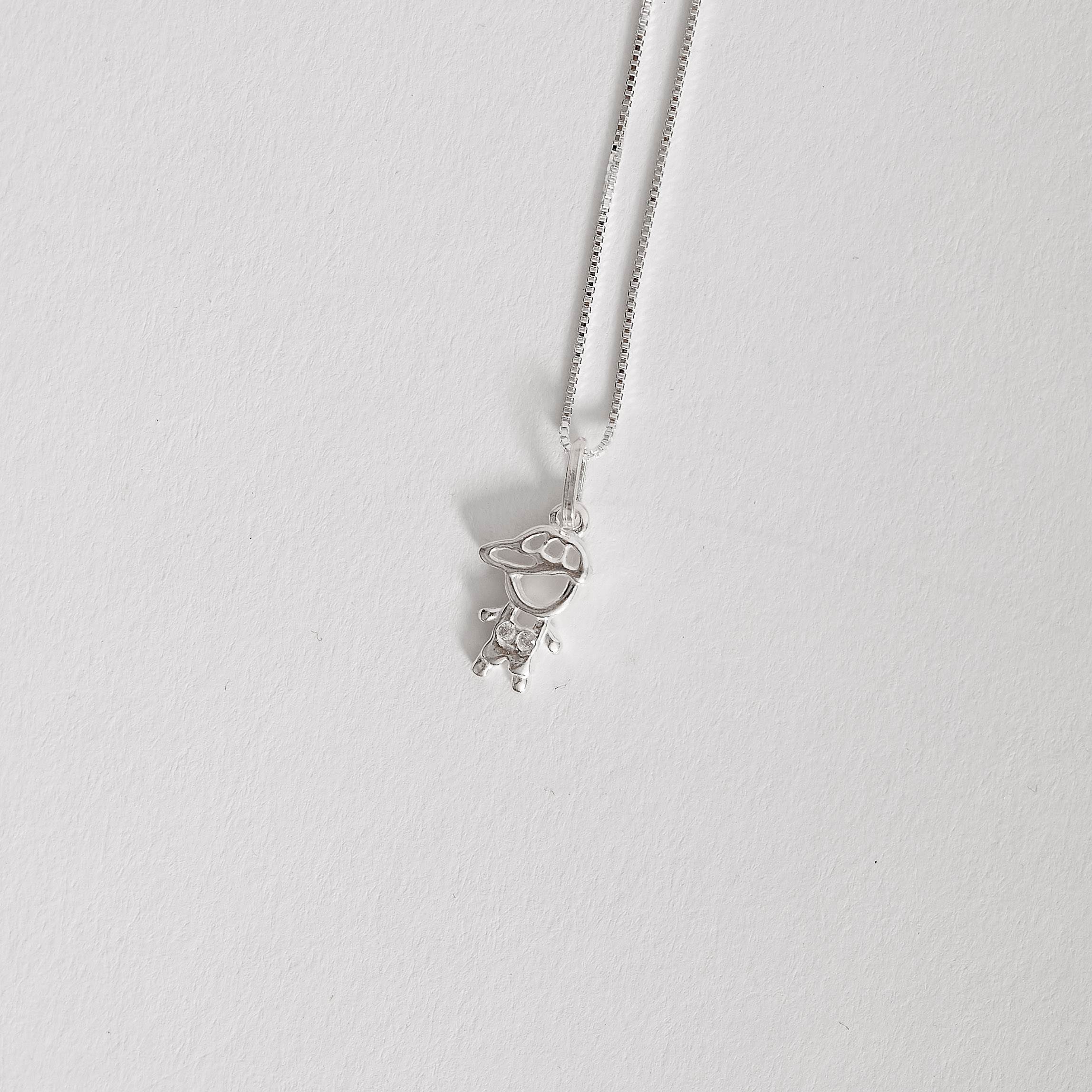 Imagem Colar pingente menino detalhe cravejado 11mm 40cm