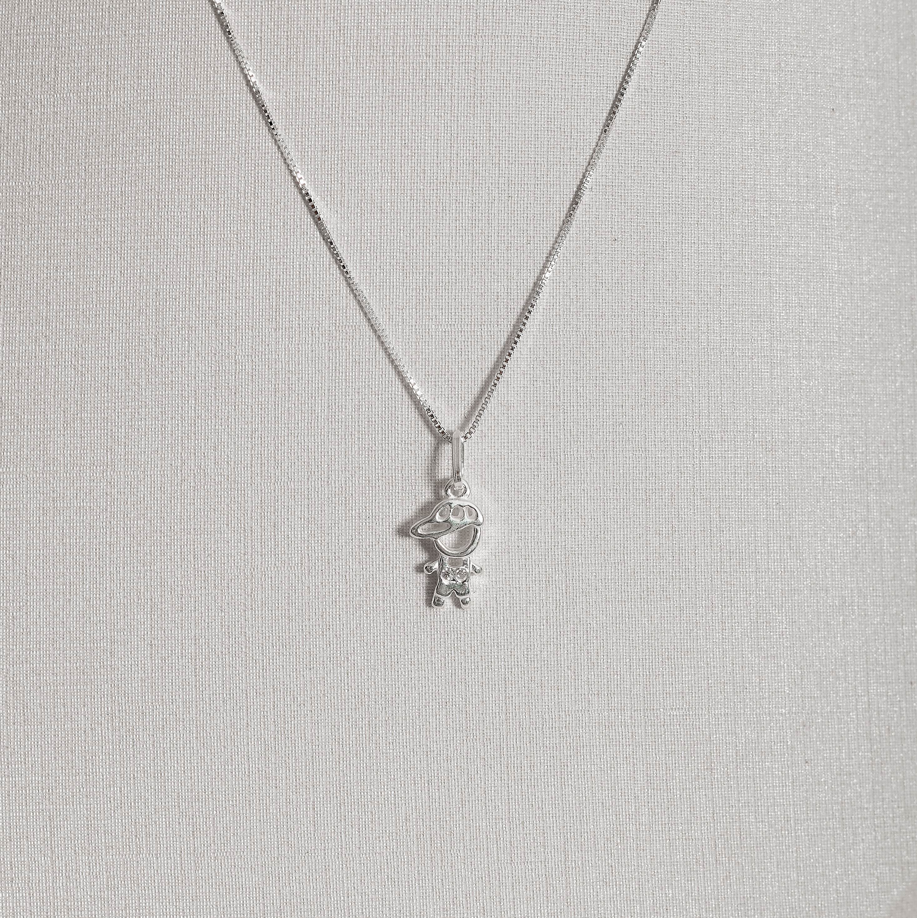 Imagem Secundária Colar pingente menino detalhe cravejado 11mm 40cm