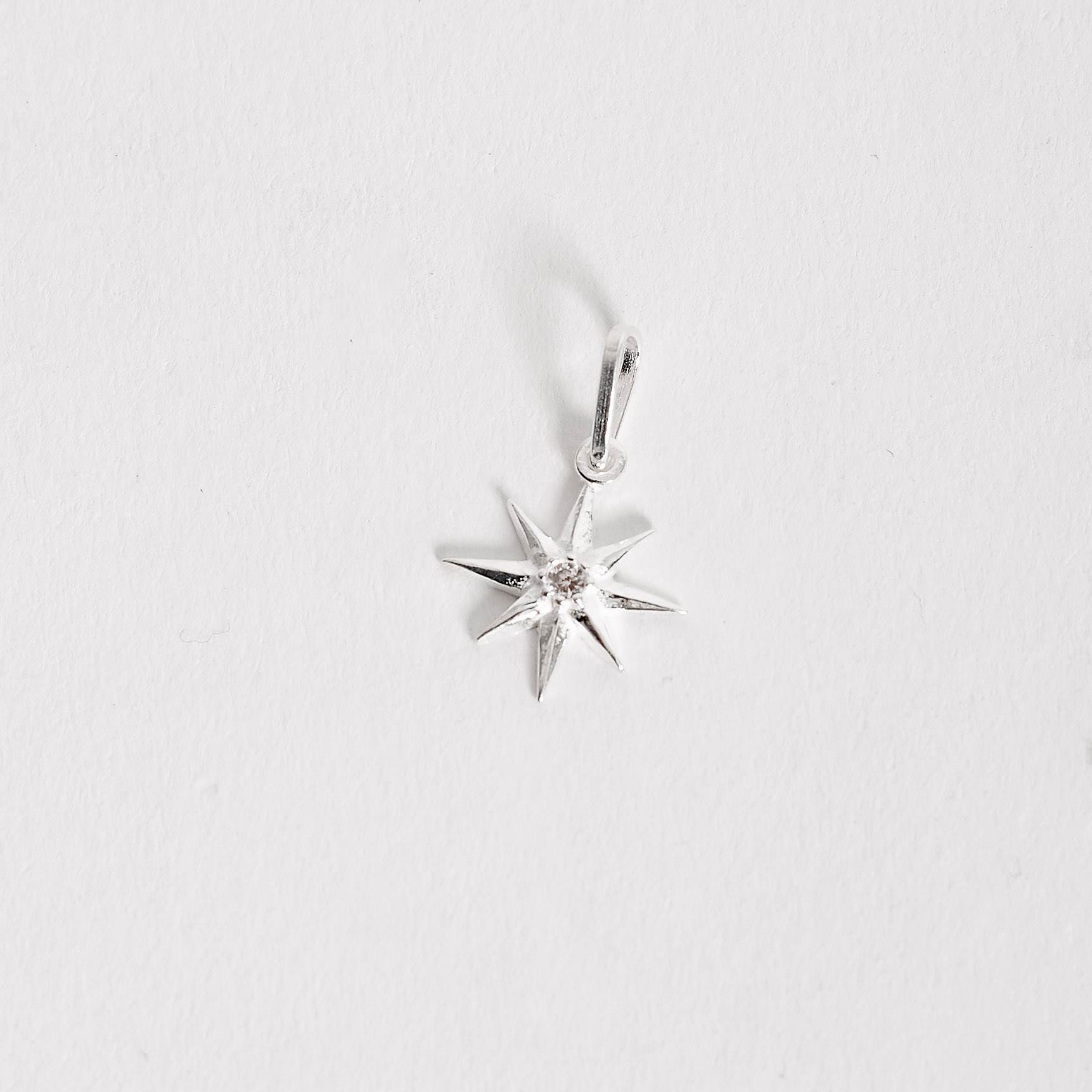 Pingente estrela 8 pontas 13mm