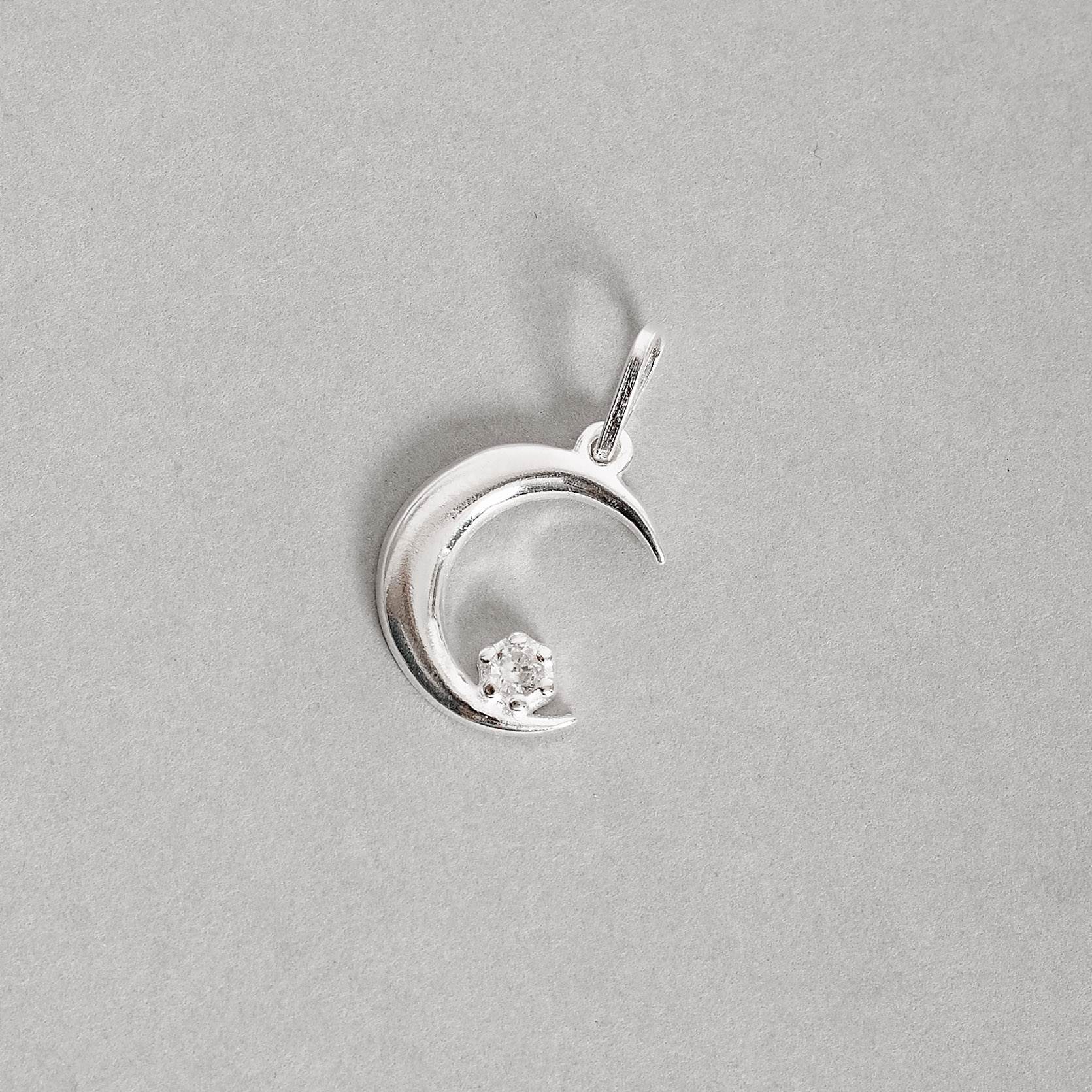 Pingente lua com detalhe zircônia 14mm