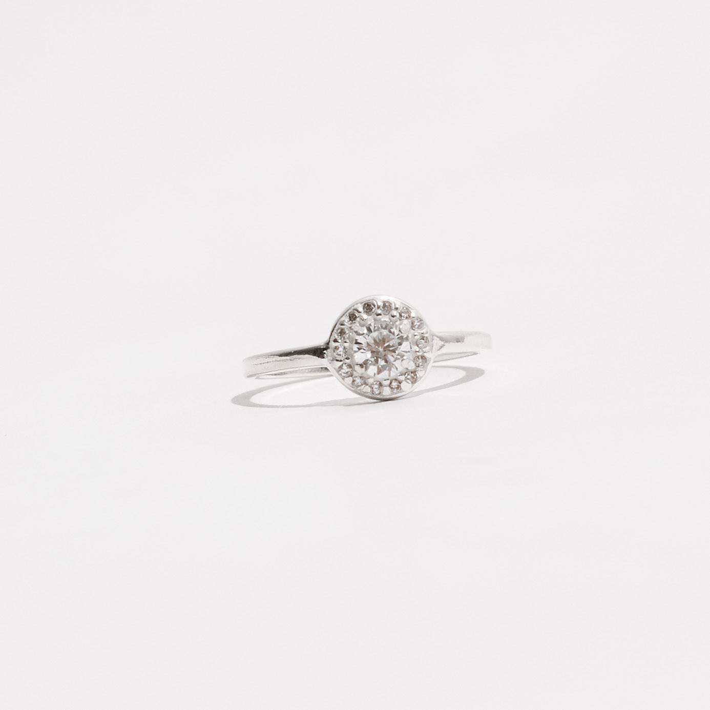 Imagem Secundária Anel solitário redondo cravejado