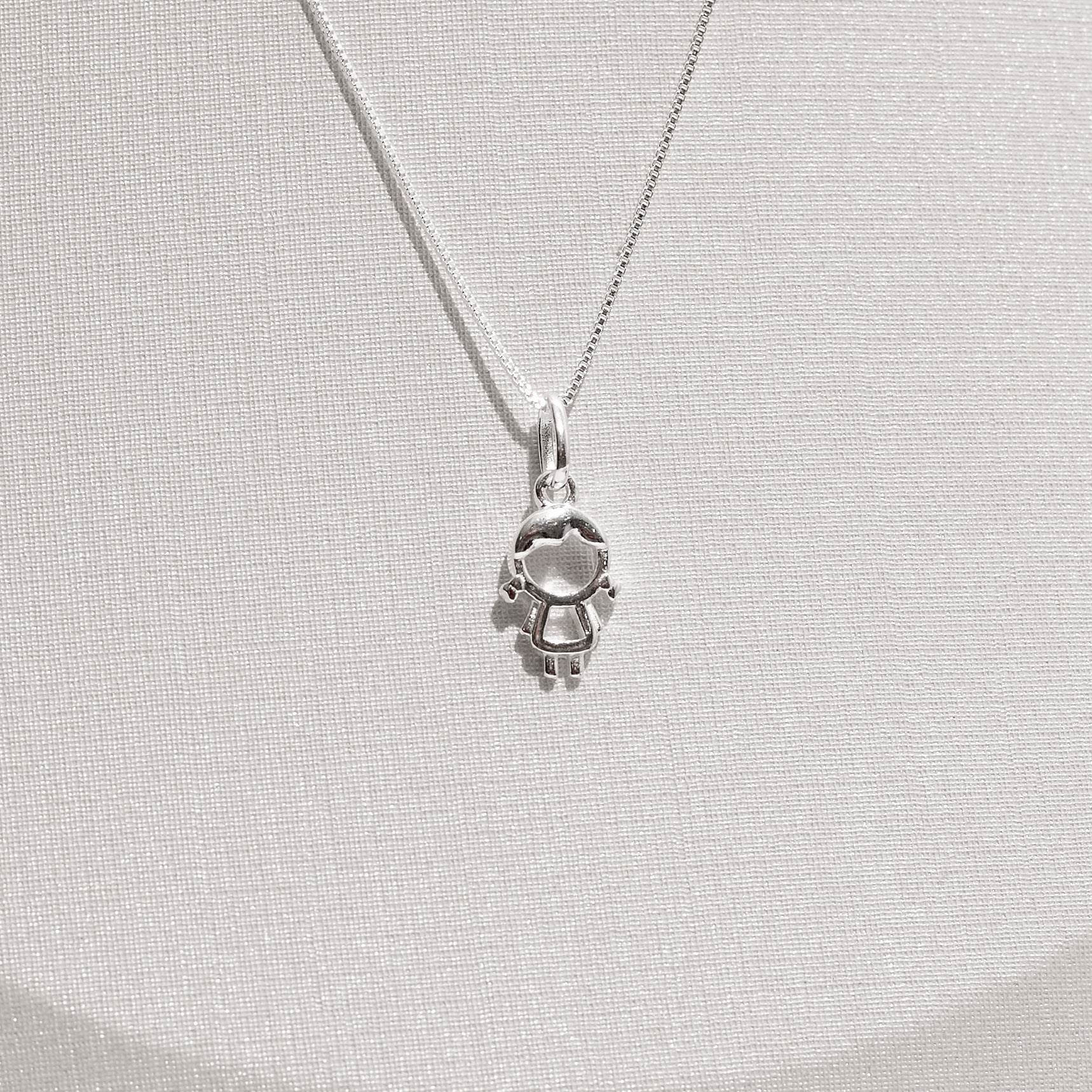 Imagem Colar pingente menina 11mm 45cm