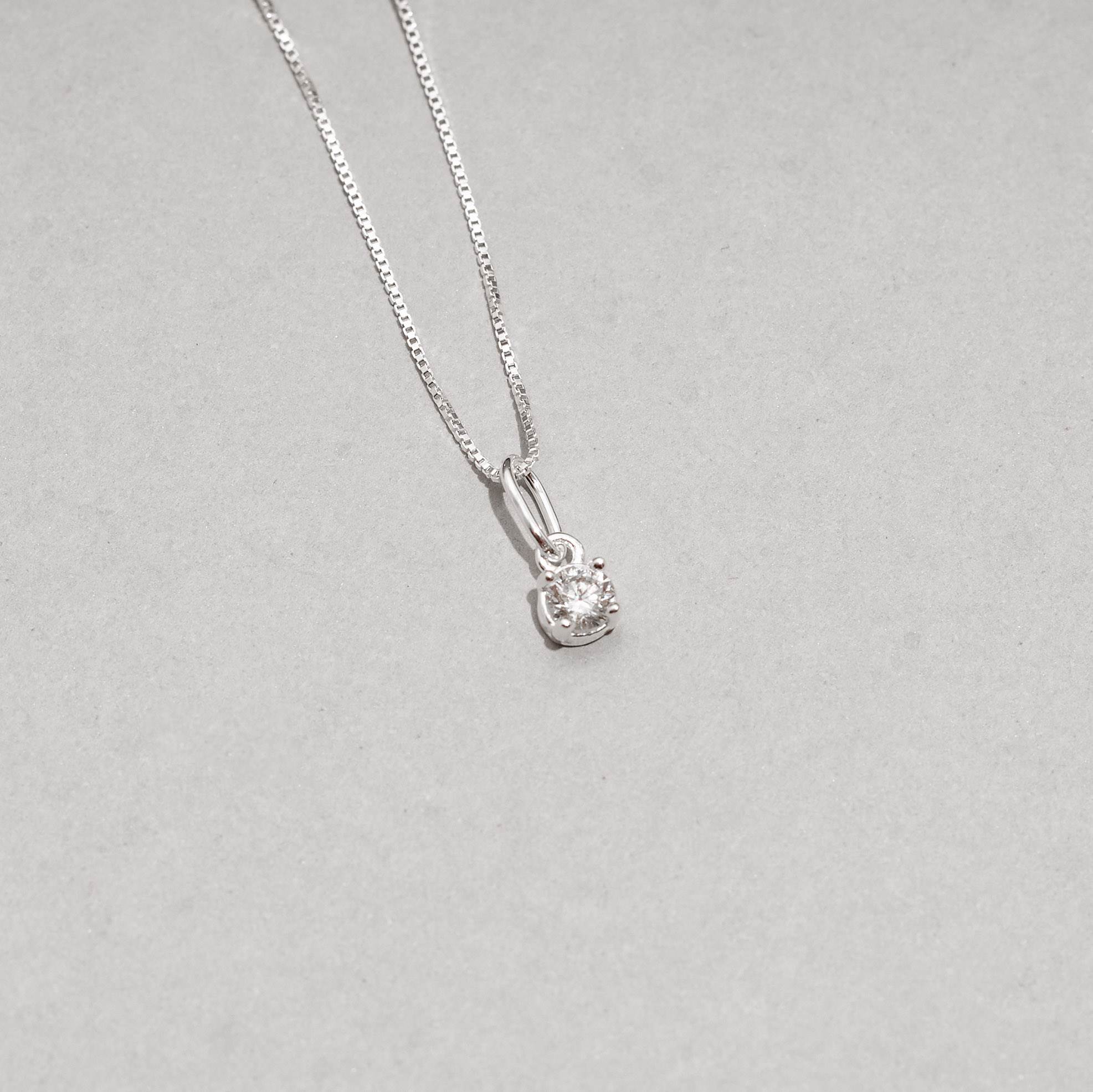 Imagem Colar pingente zircônia 4mm 40cm