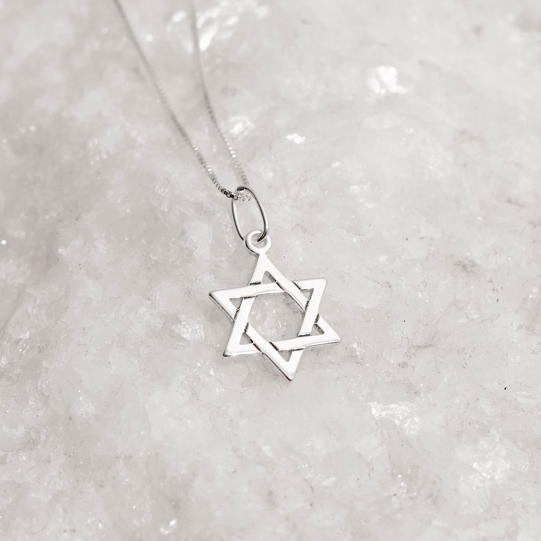 Imagem Secundária Colar pingente estrela de Davi 14mm 45cm