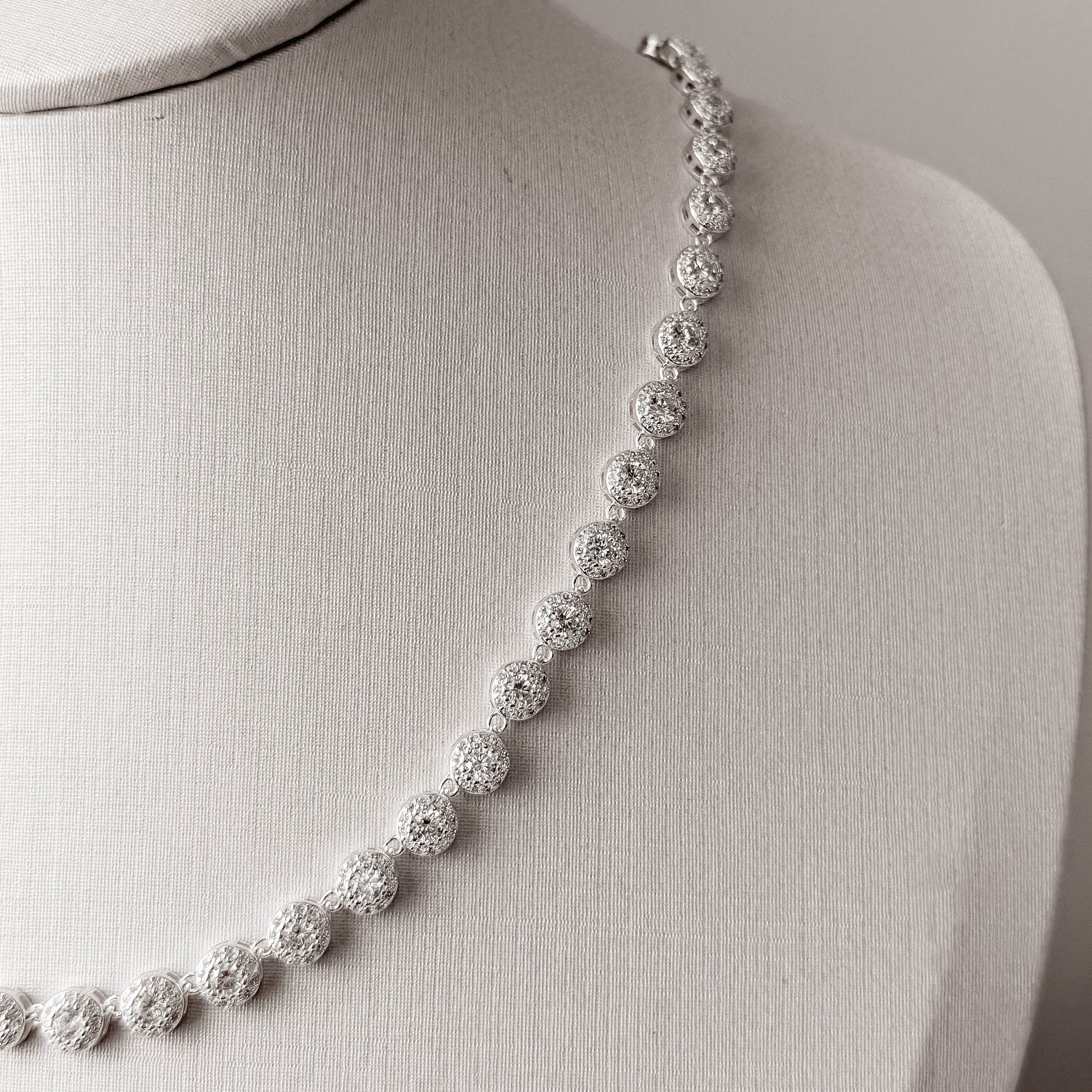 Imagem Secundária Colar entremeios zircônias redonda com cravejado 5.9 40+5cm