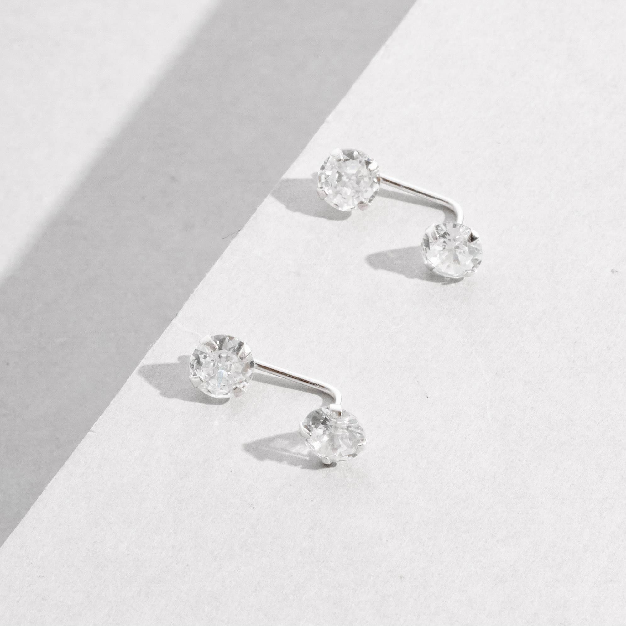 Imagem Brinco duas zircônias cristal 5mm