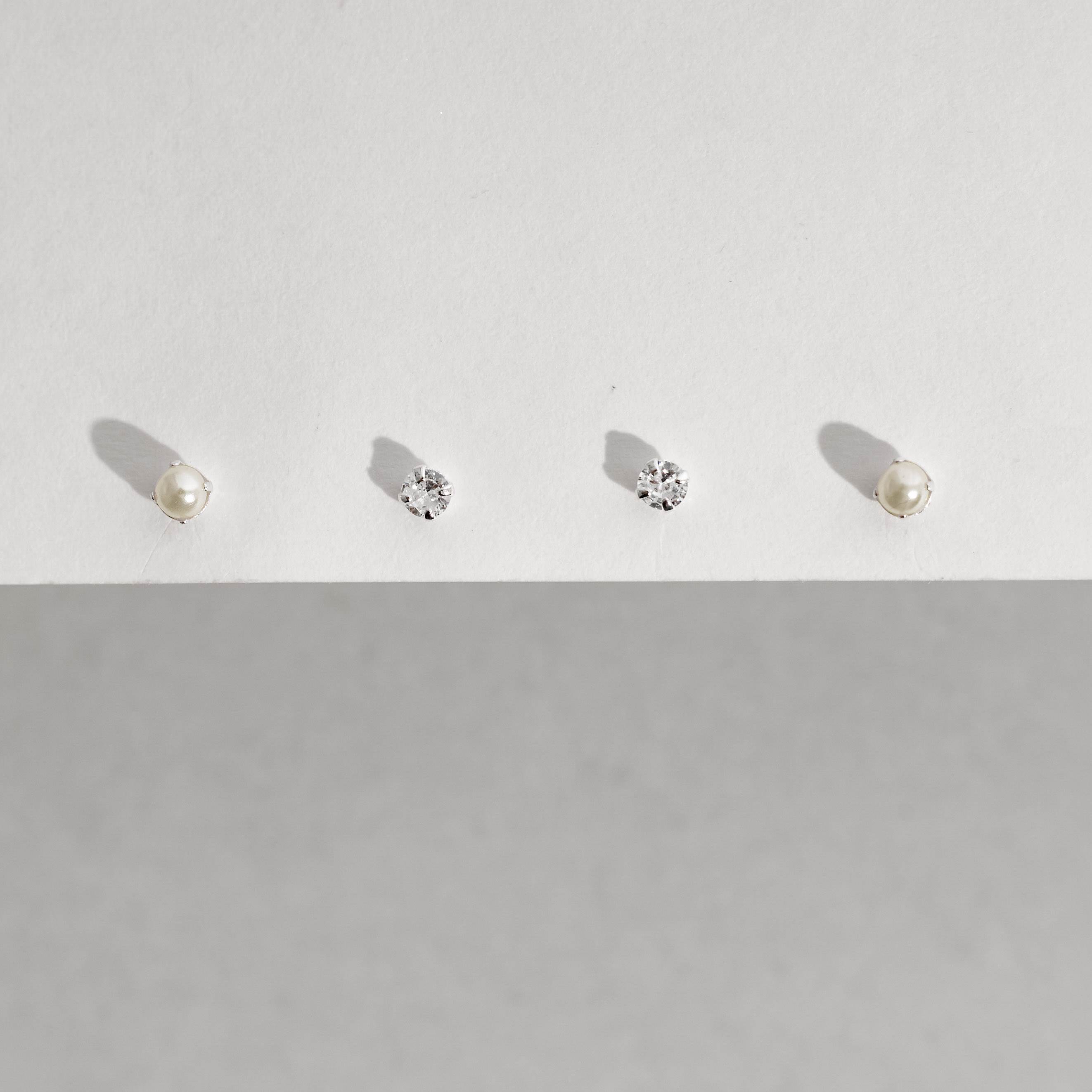 Dupla zircônia e pérola 3mm