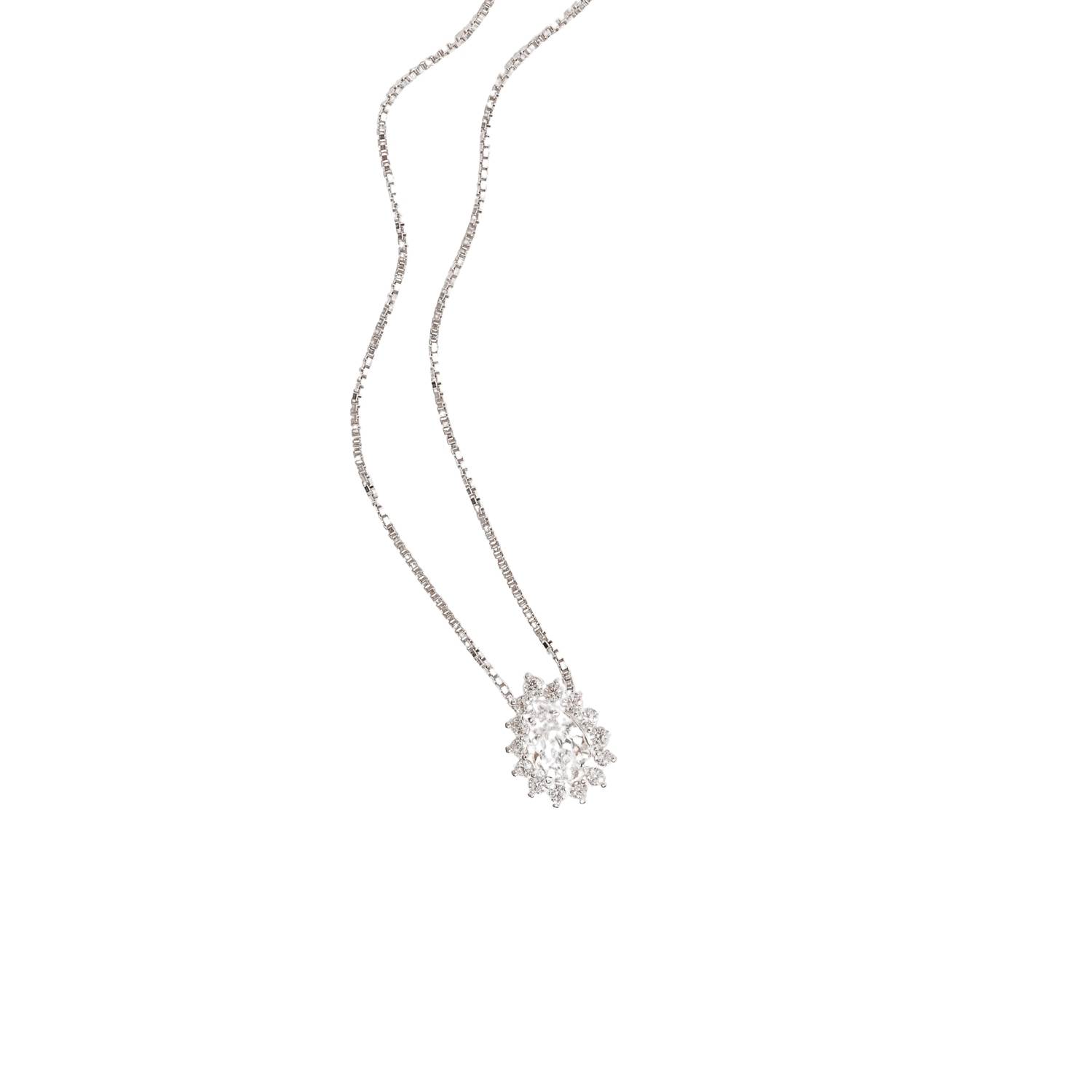 Imagem Colar zircônia gota com cravejado 10mm 45cm