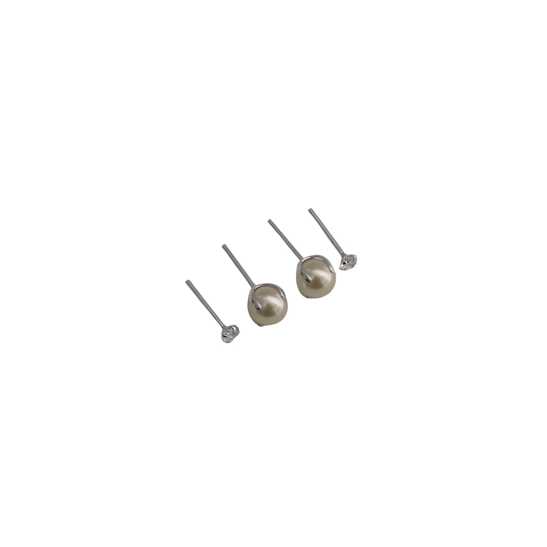 Dupla zircônia 3mm e pérola 6mm