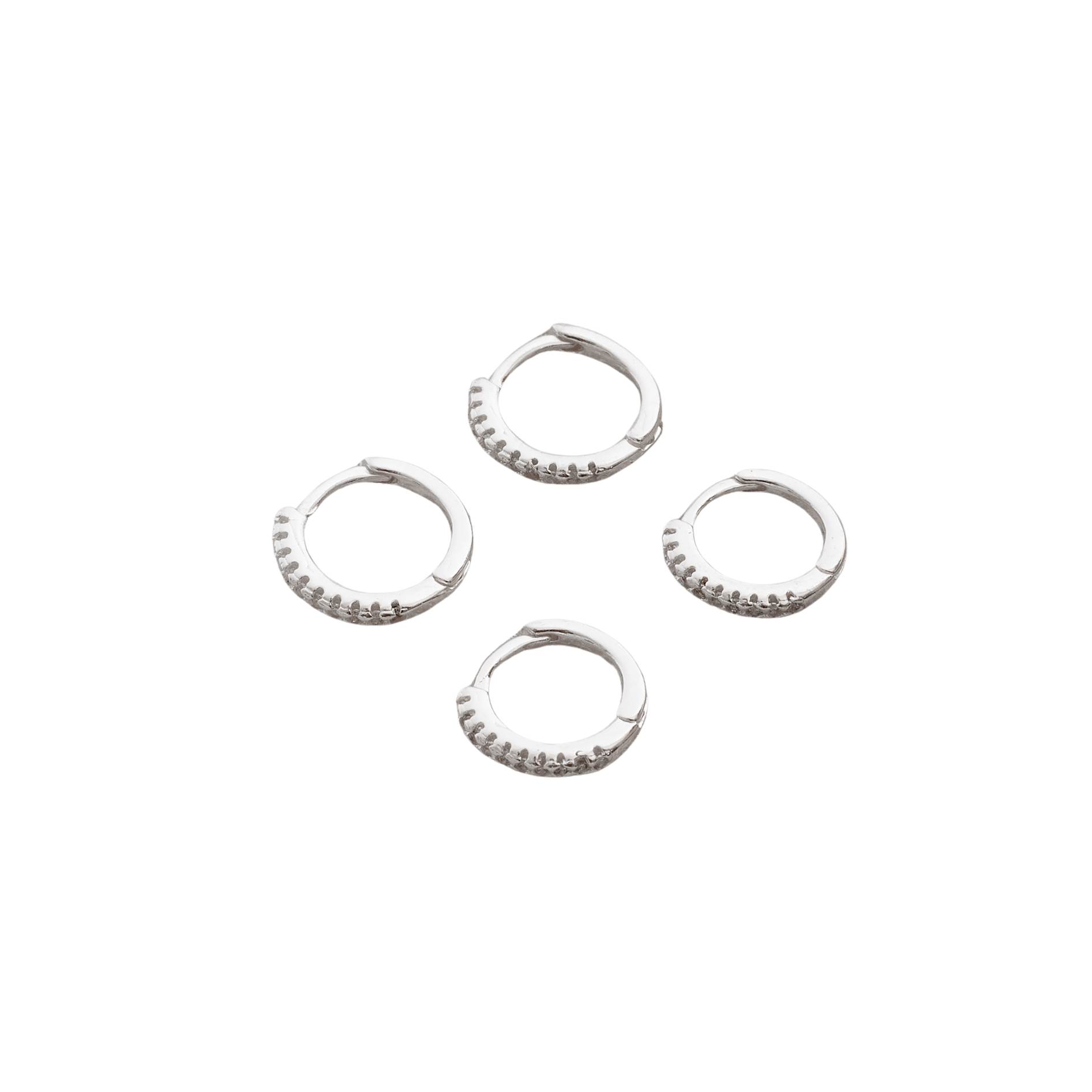 Dupla argolas click cravejadas 10 e 11mm