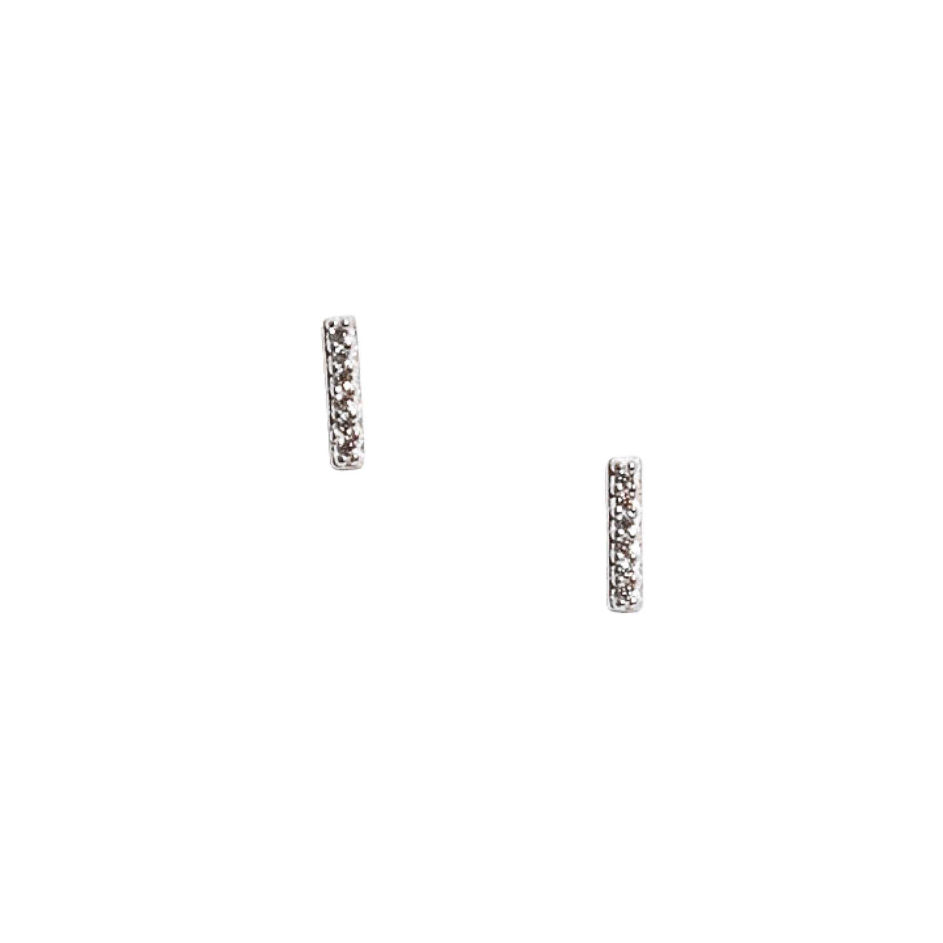 Imagem Brinco palito cravejado 8mm