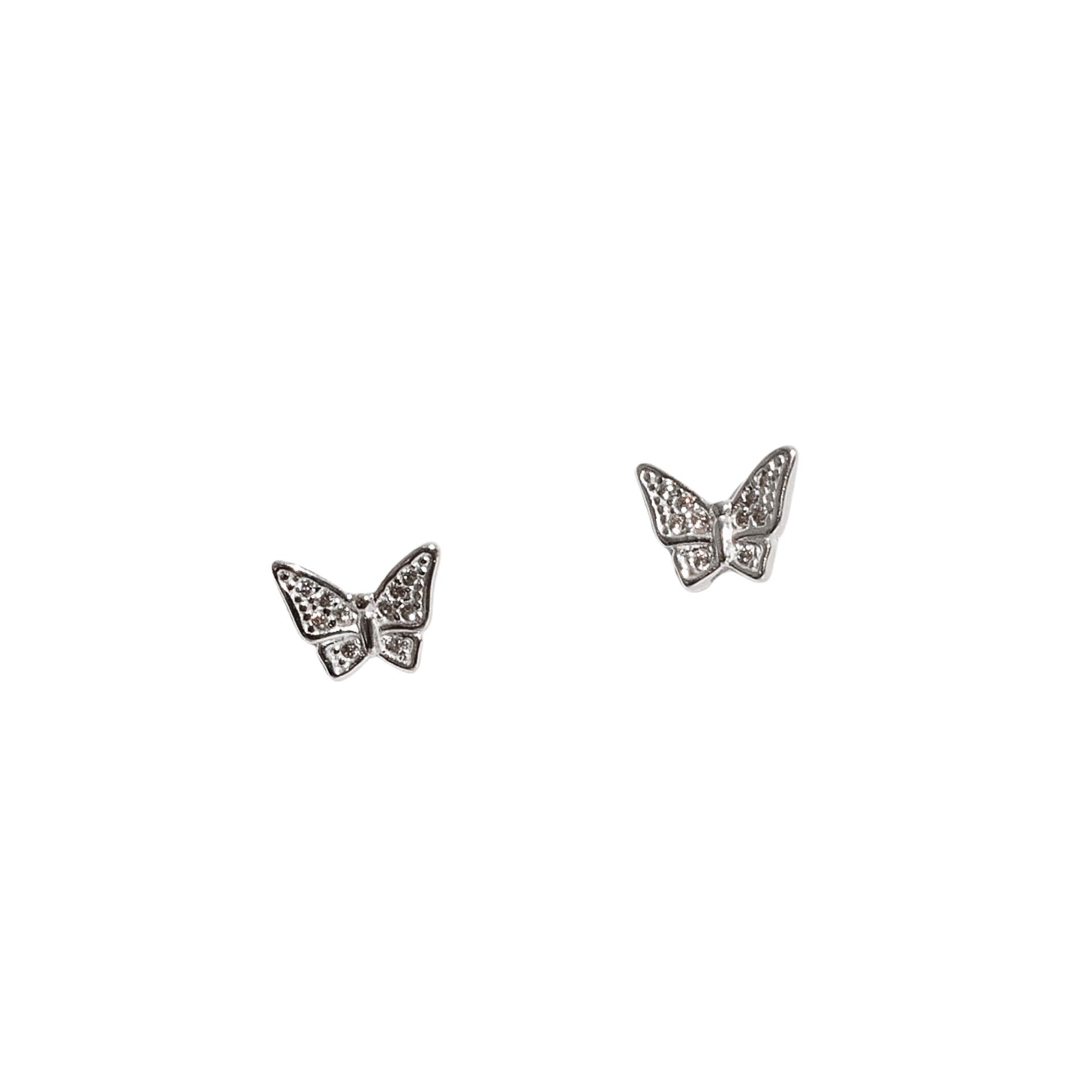 Imagem Brinco borboleta asa cravejada 9mm