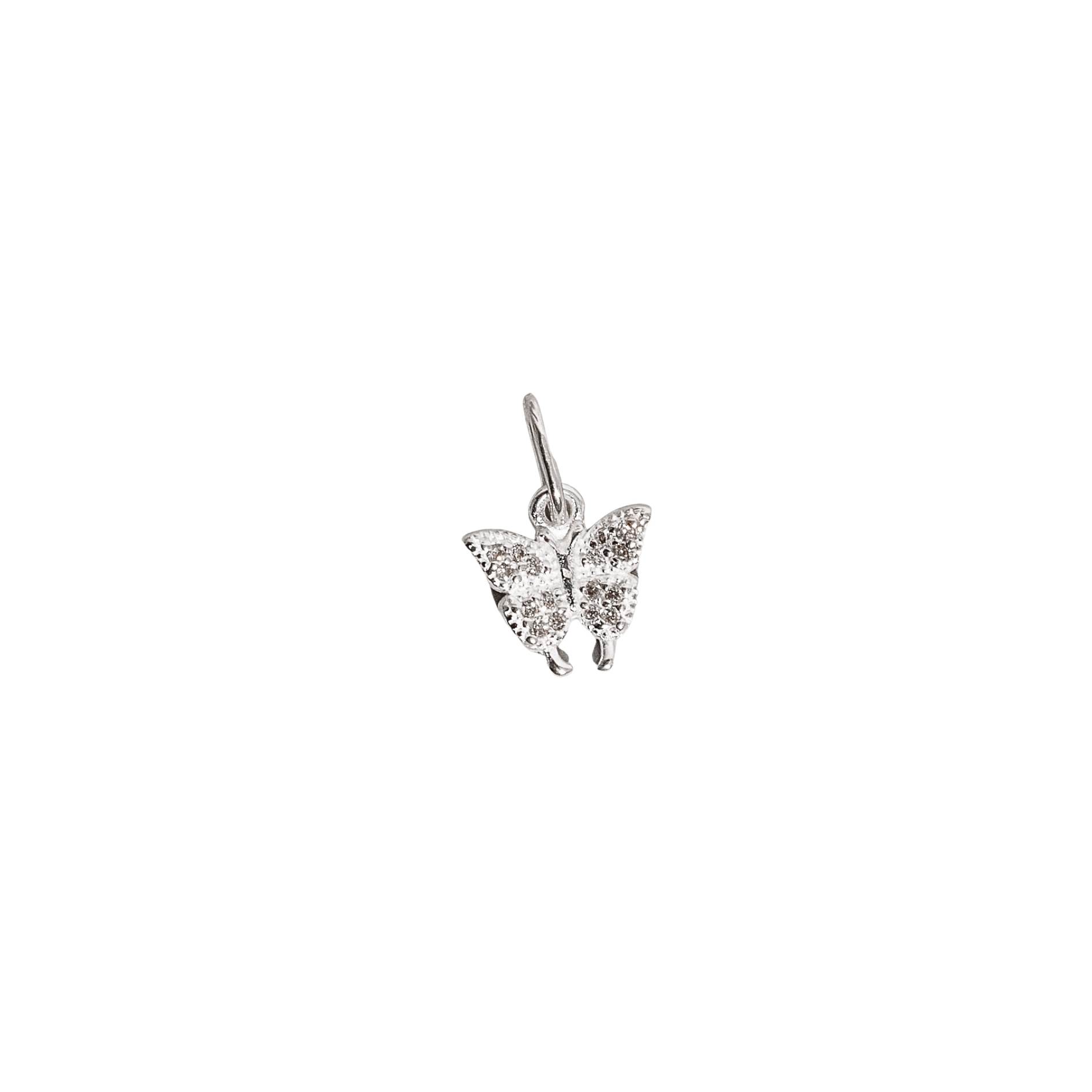 Pingente borboleta cravejada 10mm