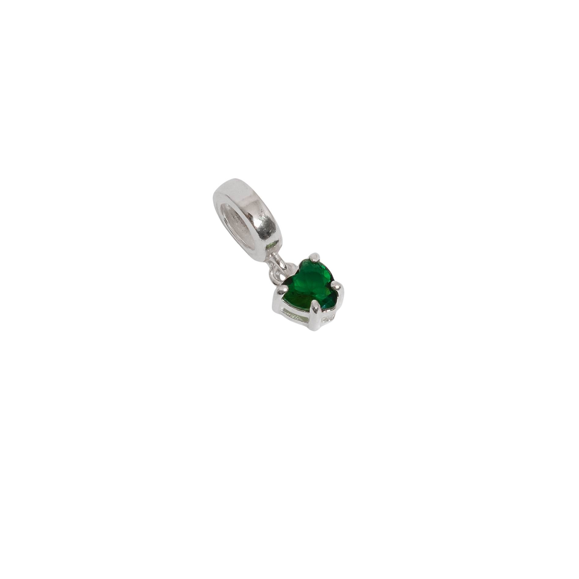 Imagem Berloque pingente zircônia coração esmeralda 5mm