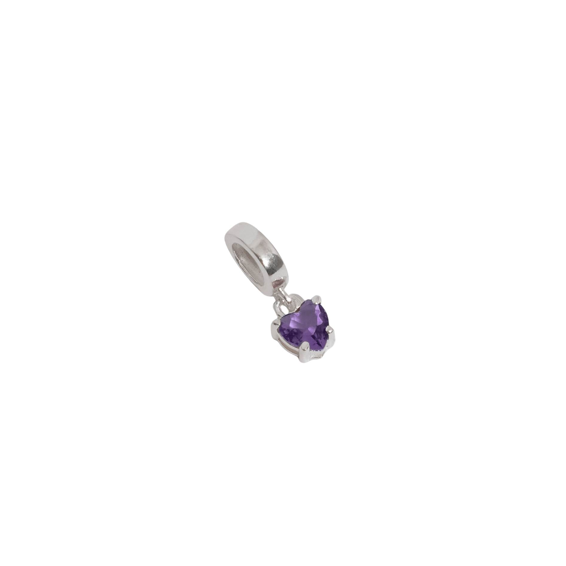 Imagem Berloque pingente zircônia coração lilás 5mm