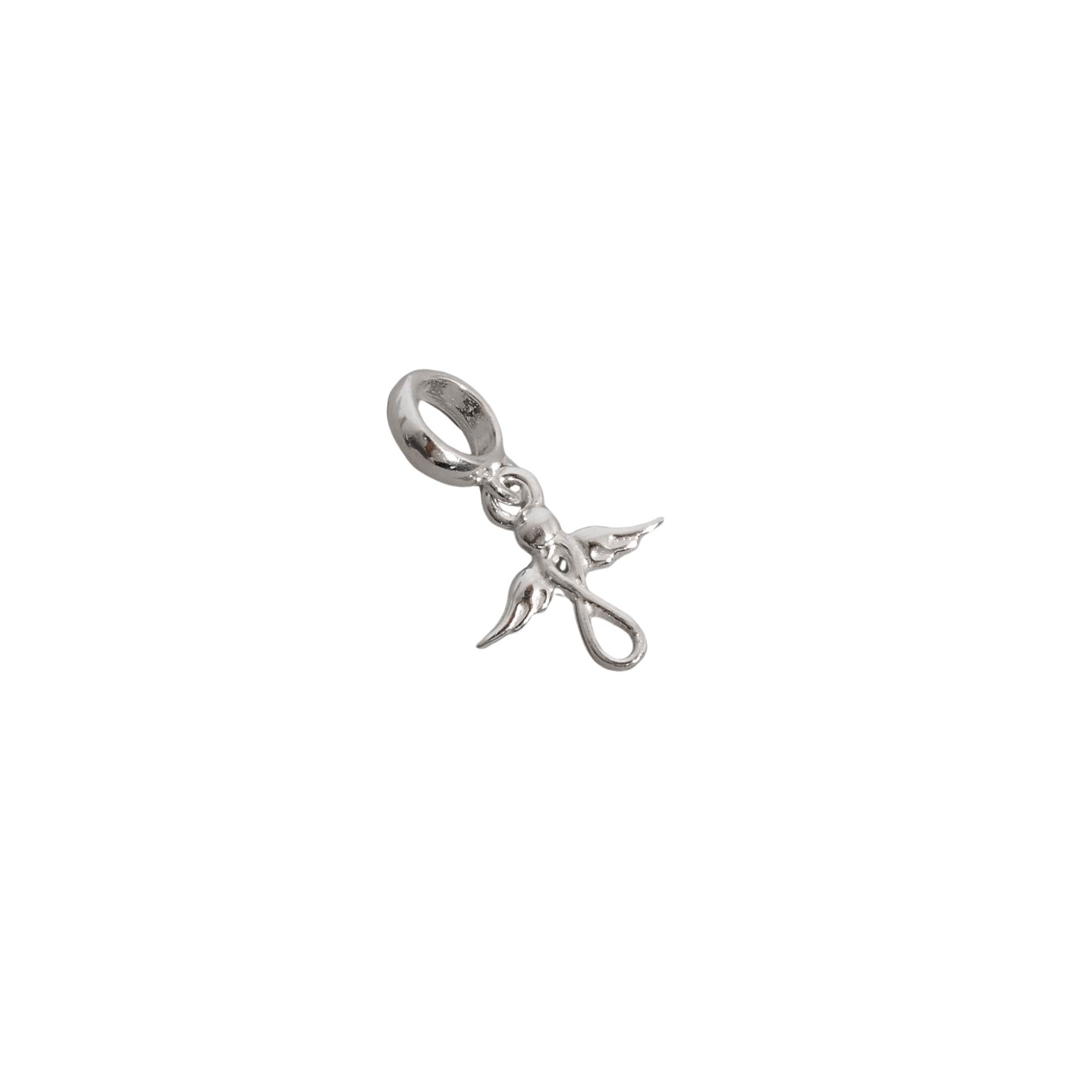 Berloque pingente anjo símbolo infinito 12mm