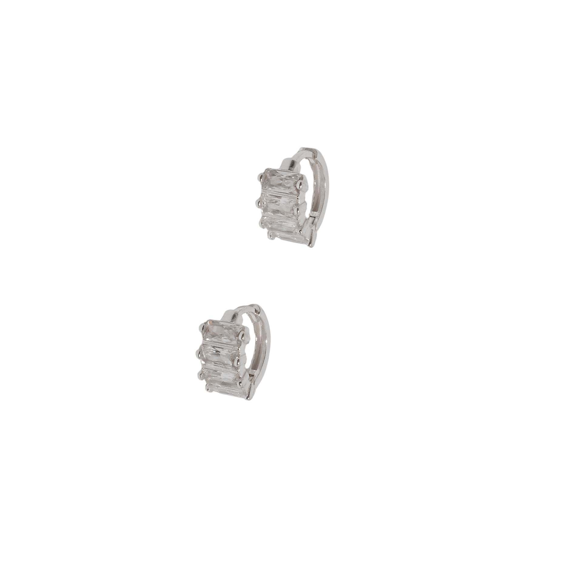 Imagem Argola click 10mm 4 zircônias retangulares