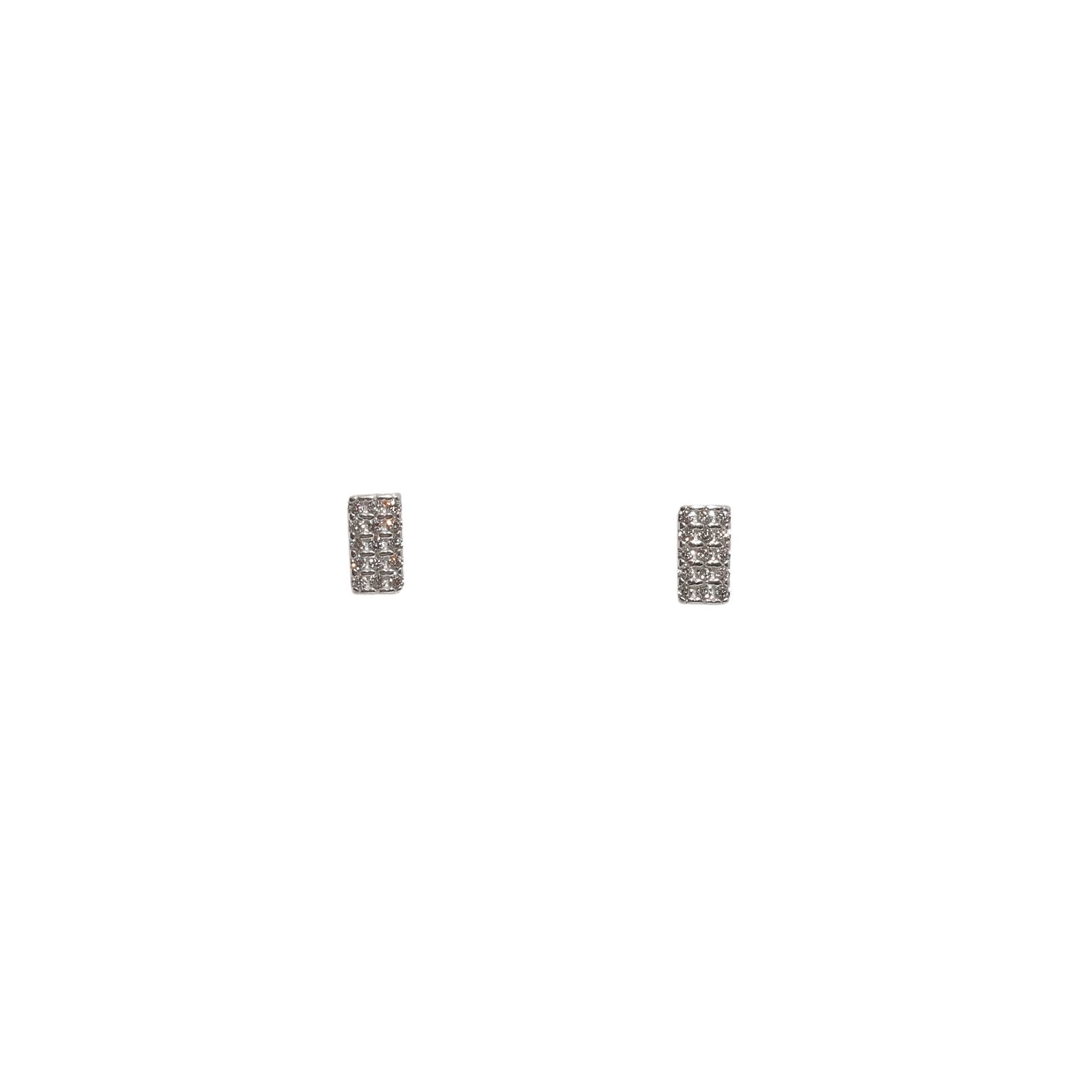 Imagem Brinco retângulo cravejado 6mm