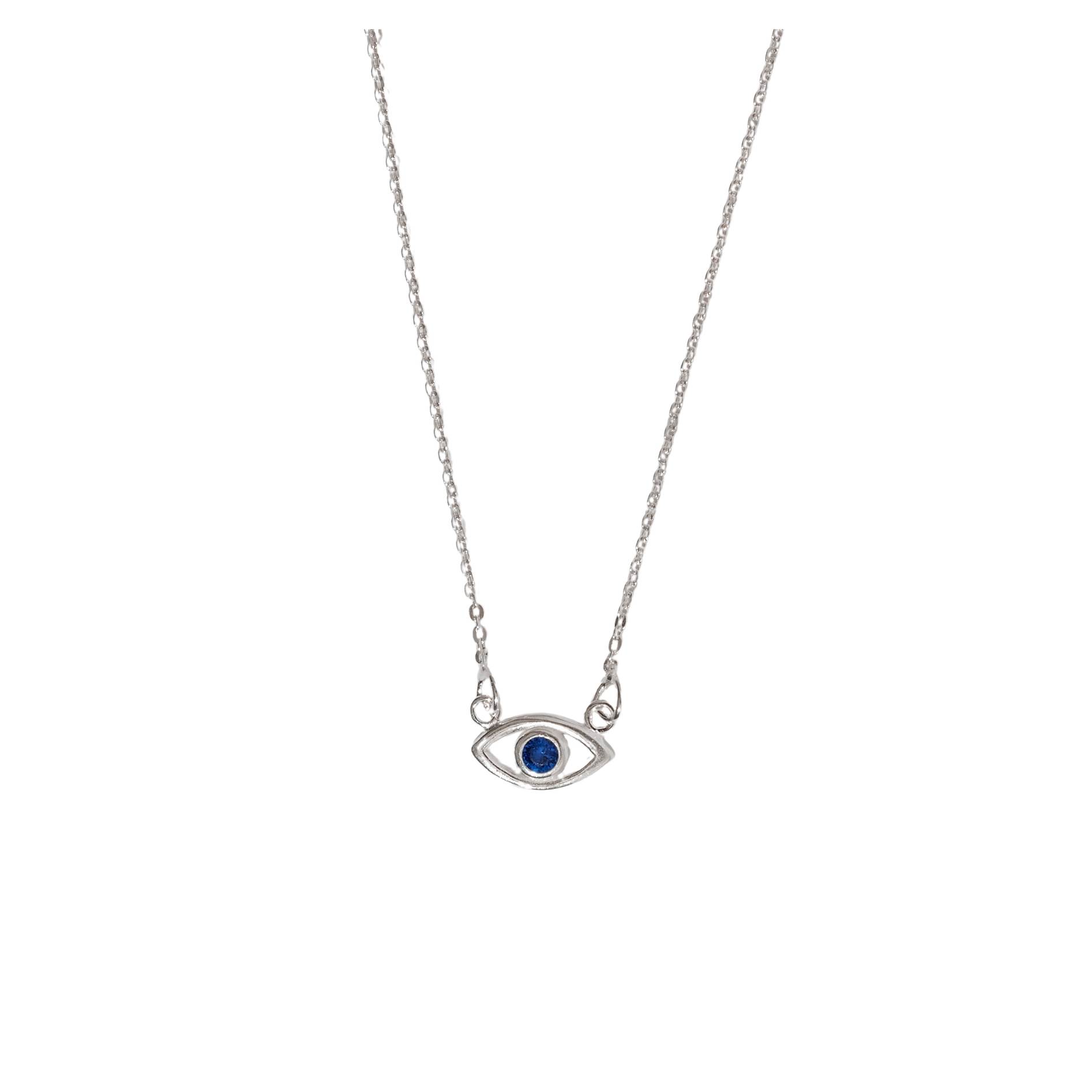 Imagem Colar olho com zircônia azul 12mm corrente cadeado 40cm com alongadora