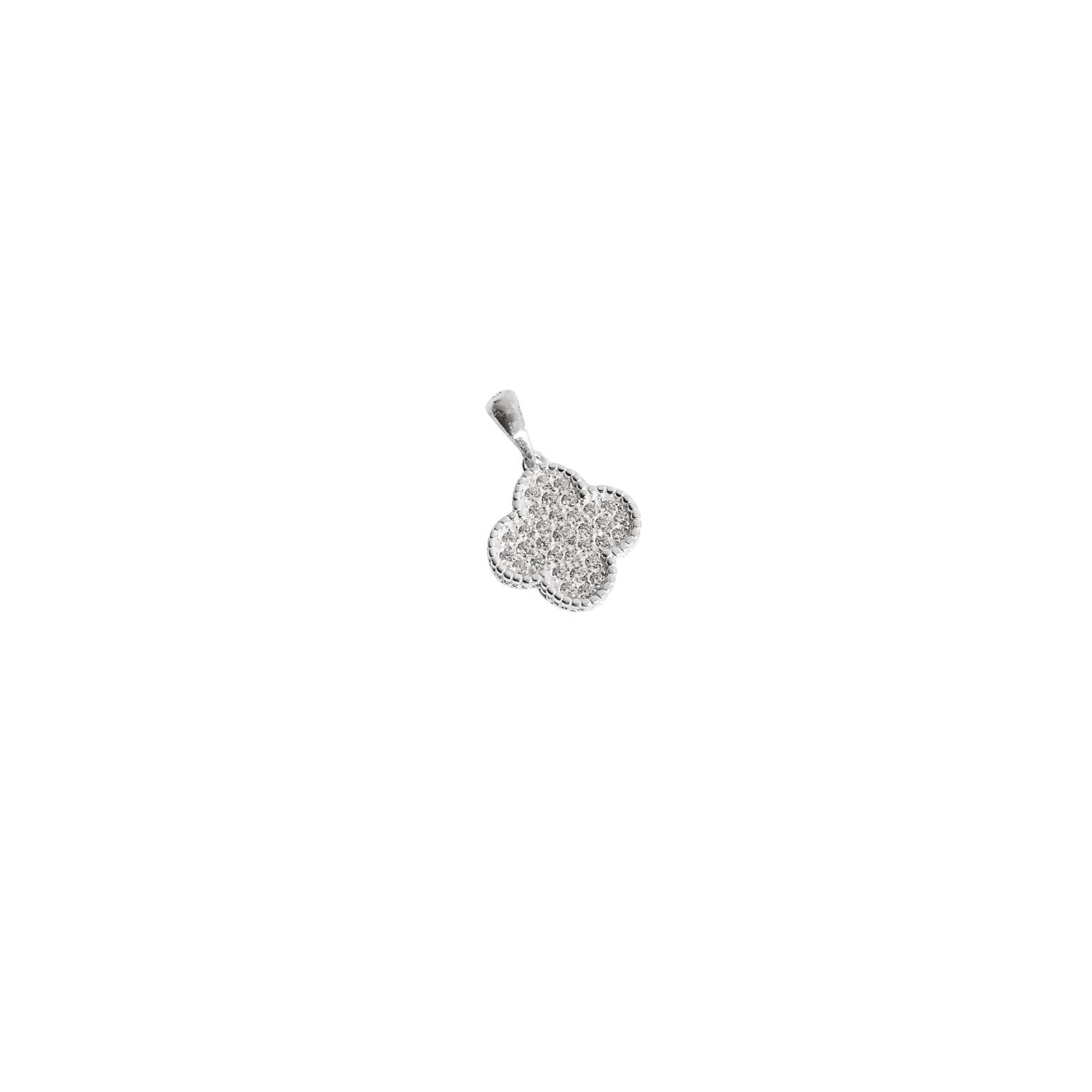 Pingente trevo cravejado 15mm
