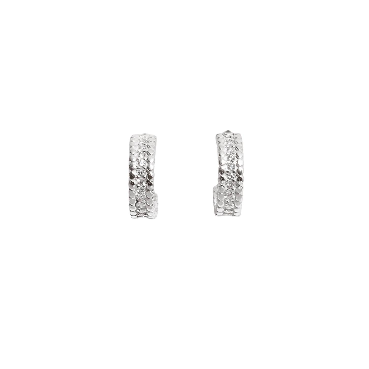 Imagem Argola fio bolinhas com cravejado 15mm tarraxa