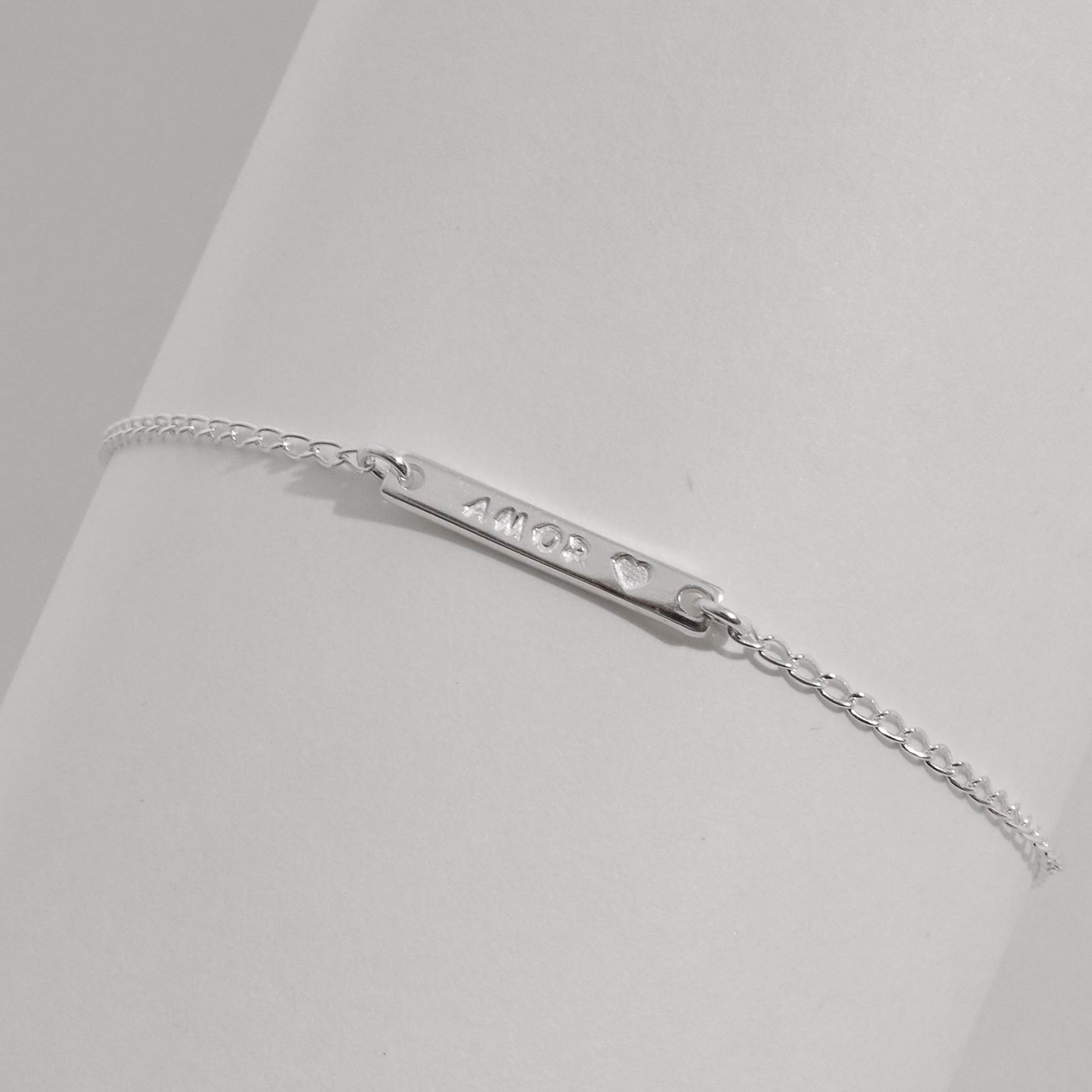 Pulseira entremeio placa amor 20mm