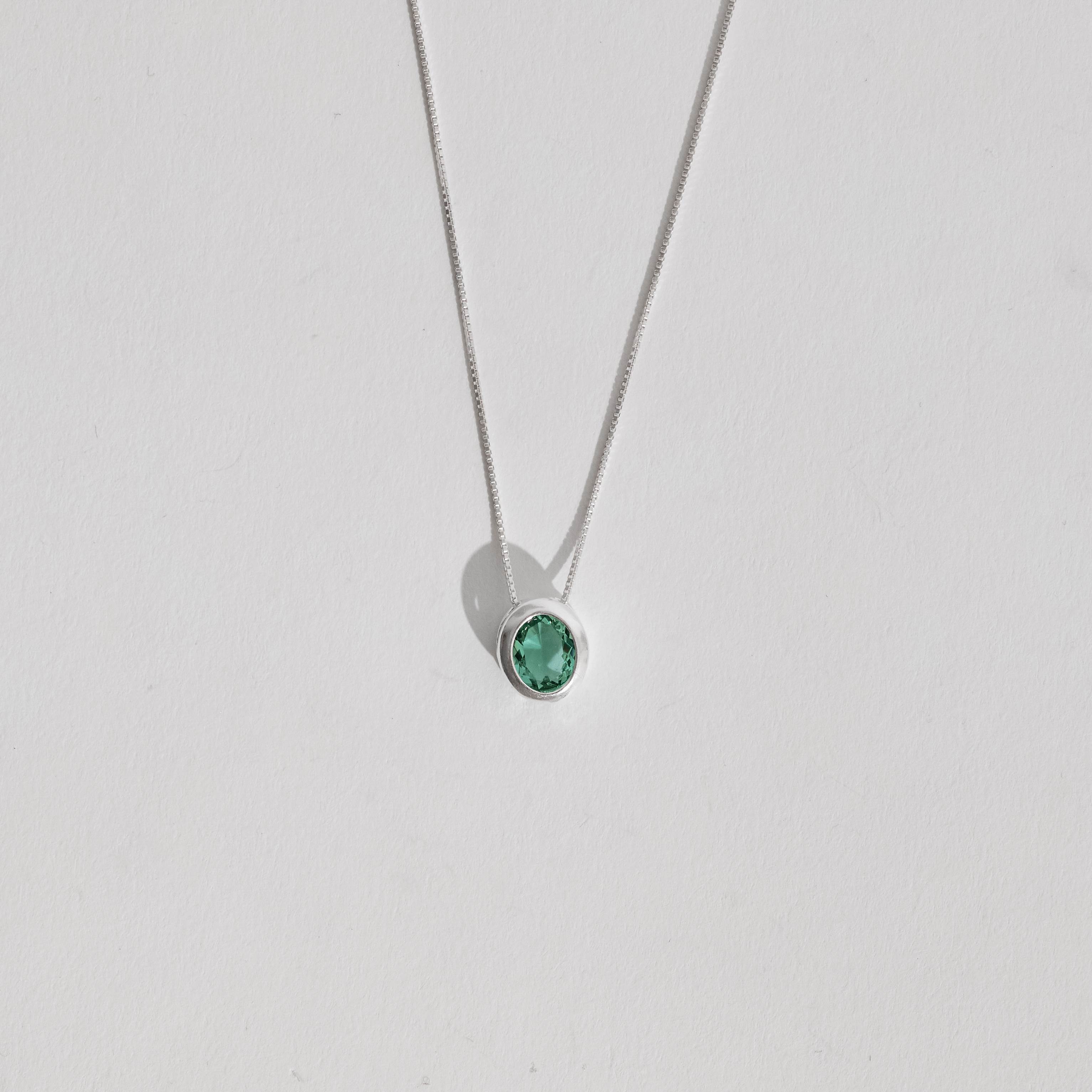Imagem Colar zircônia oval turmalina 11mm 45cm