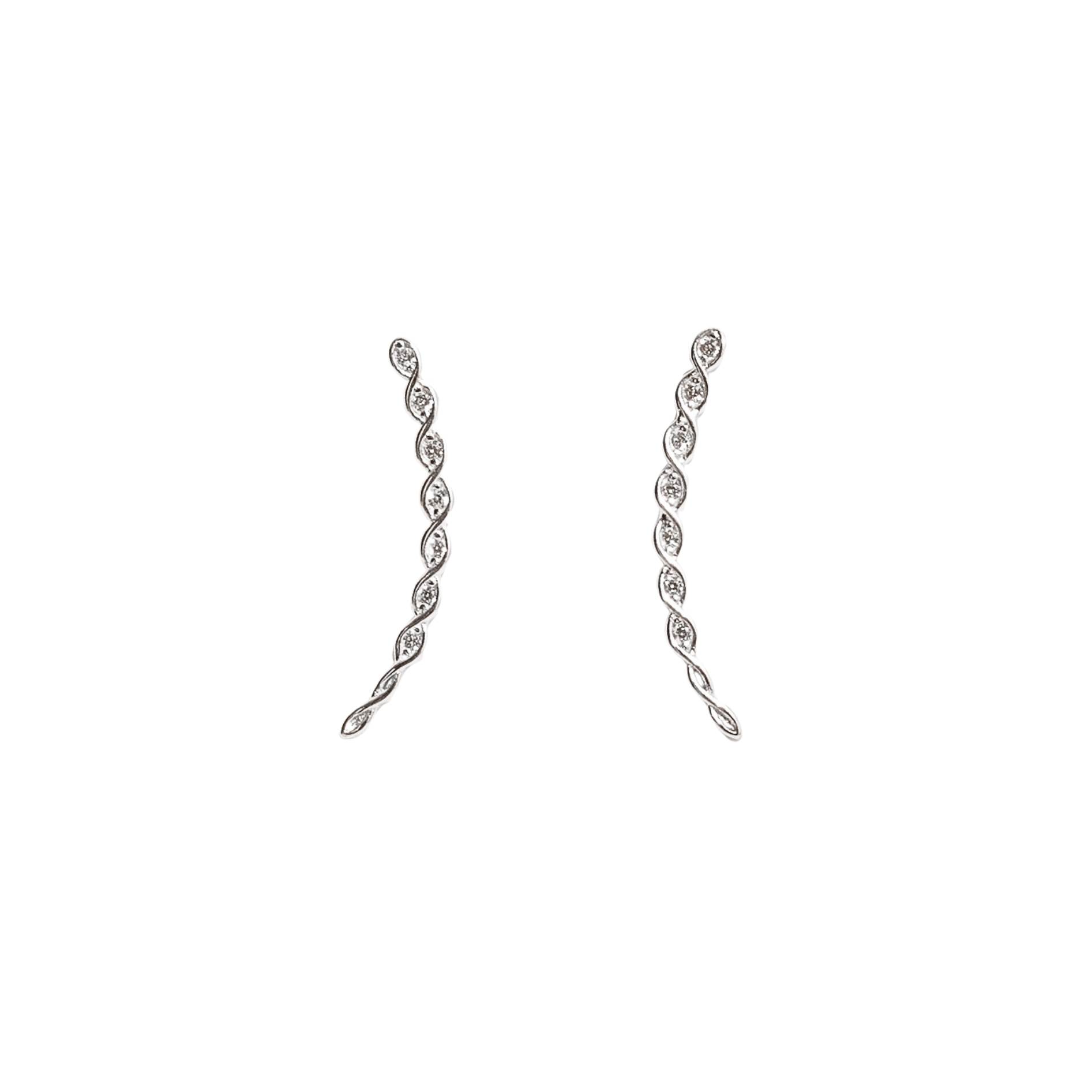 Brinco ear cuff trançado cravejado tarraxa