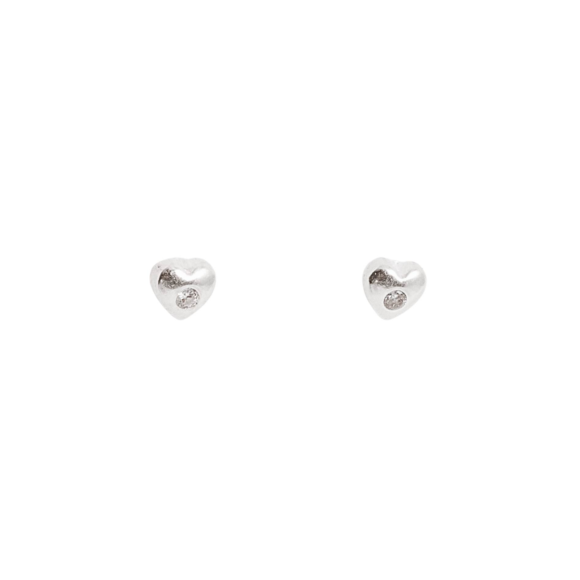Imagem Brinco coração detalhe zircônia 5mm