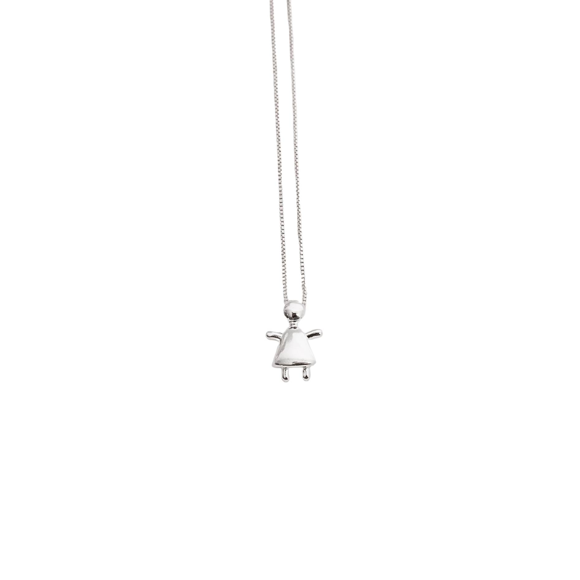 Imagem Colar pingente menina 13mm 45cm