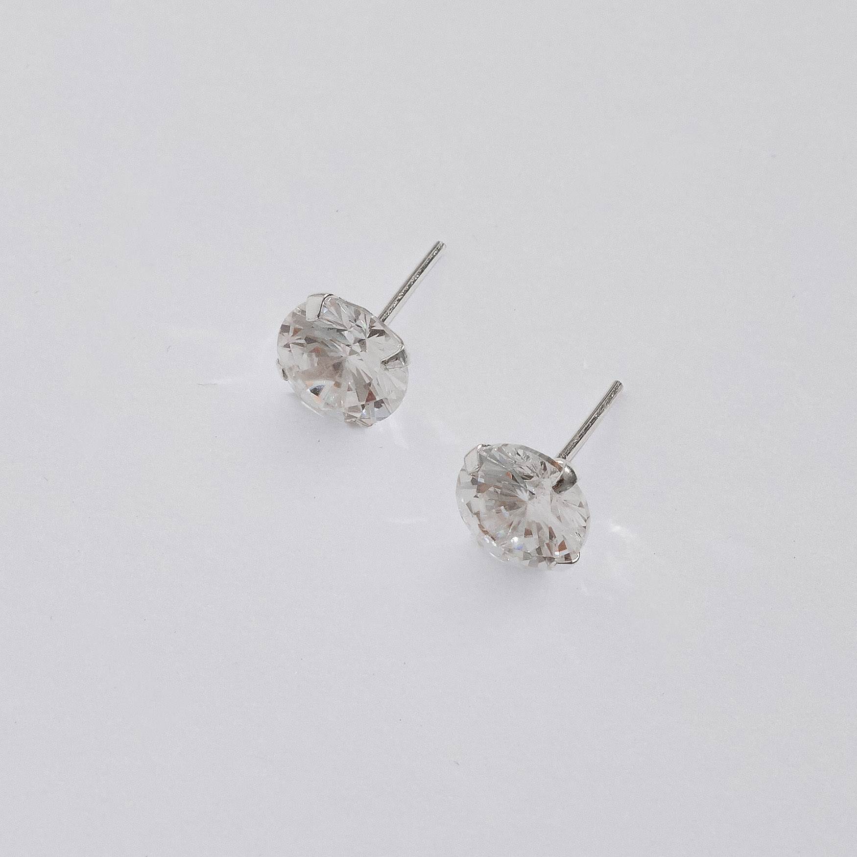 Imagem Secundária Brinco zircônia europeia redonda cristal 8mm