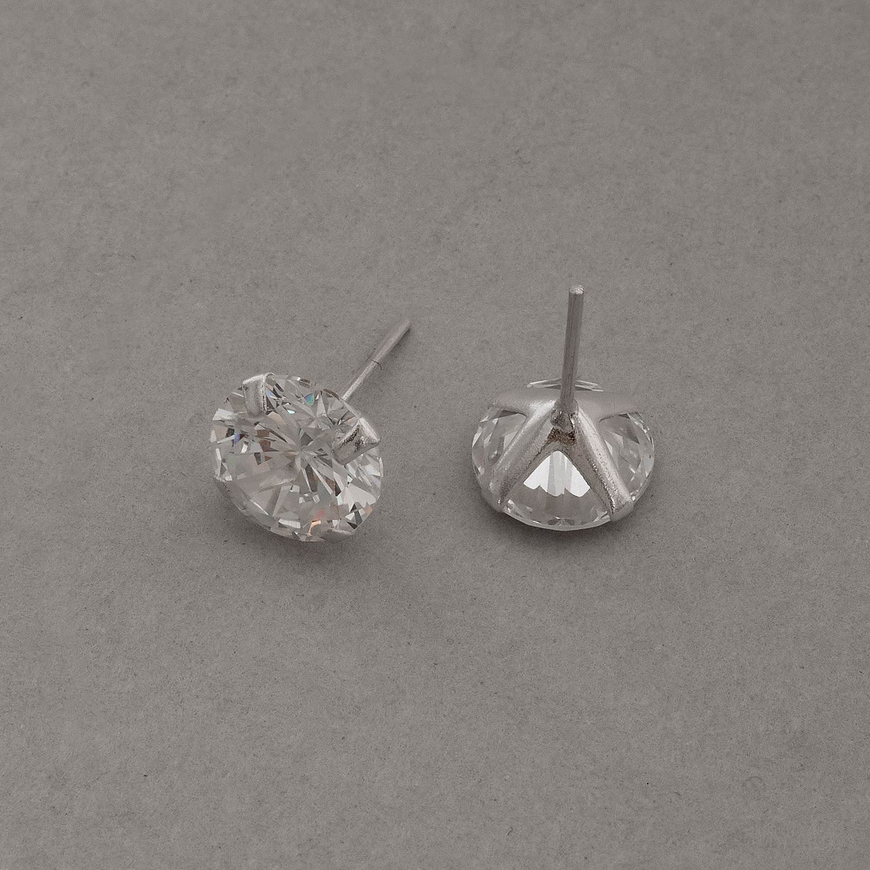 Imagem Secundária Brinco zircônia europeia redonda cristal 10mm