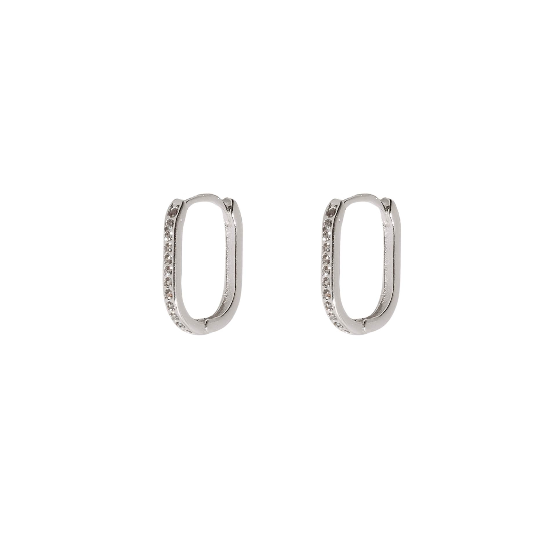 Imagem Argola click retangular com cravejado 14mm