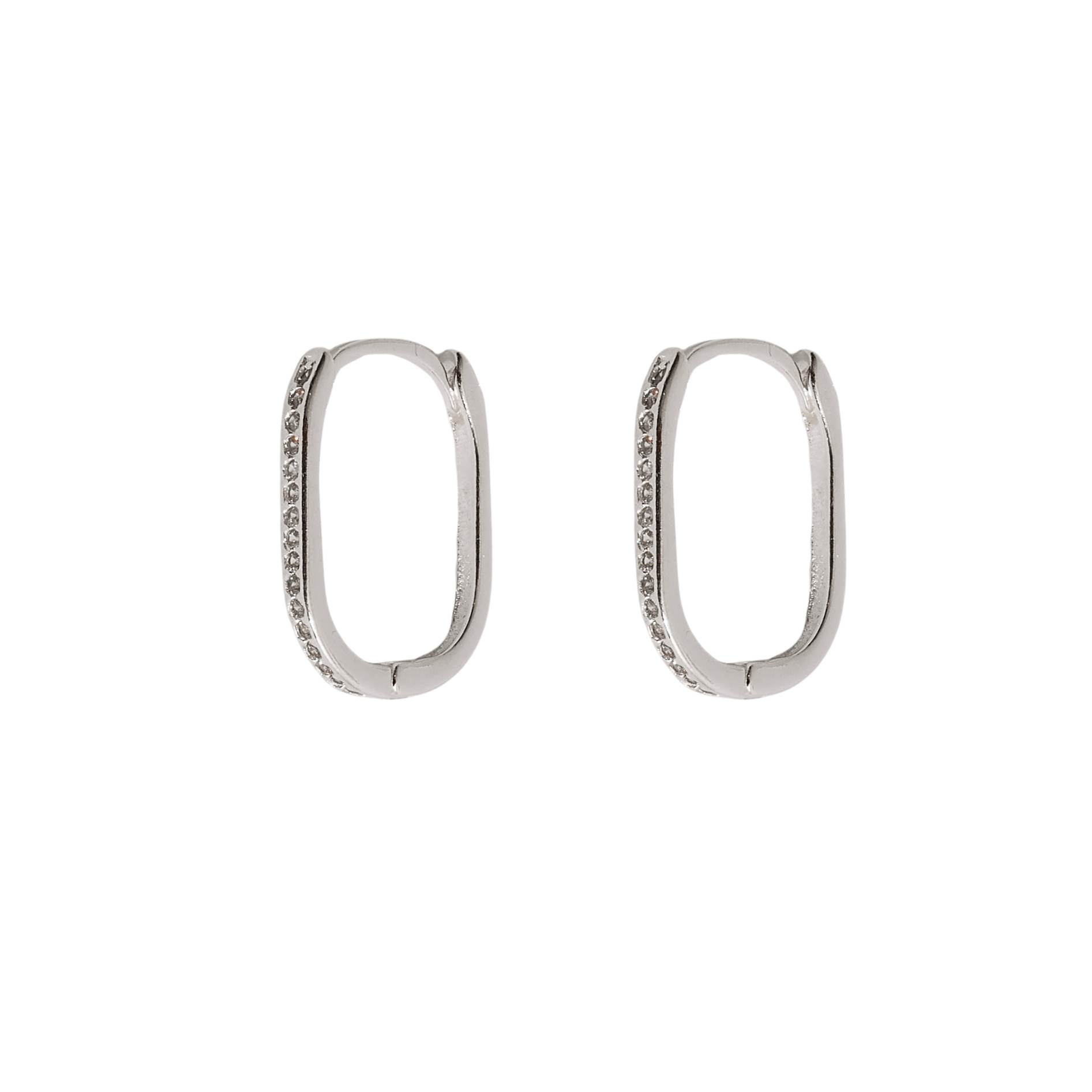 Imagem Argola click retangular com cravejado 17mm