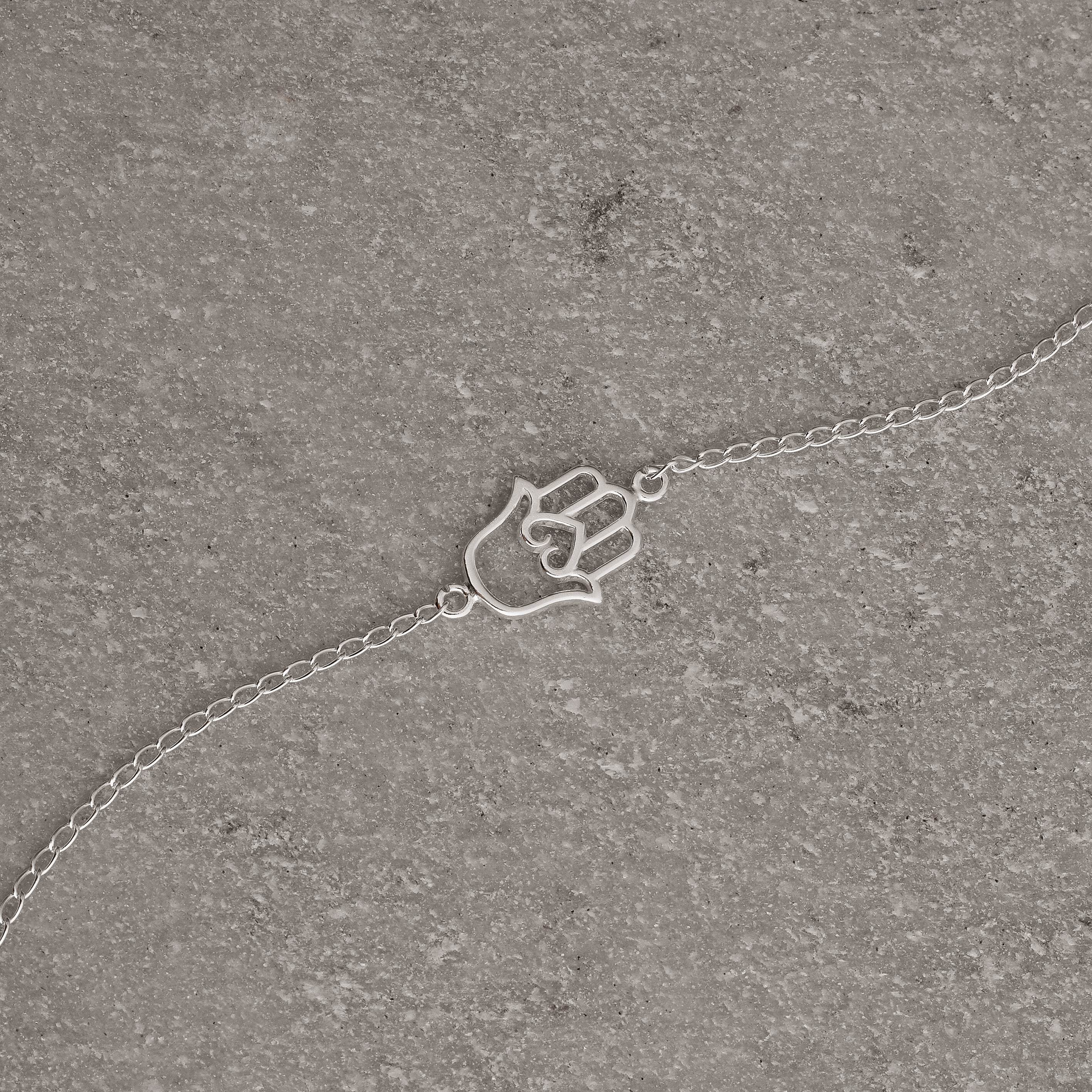 Imagem Secundária Pulseira entremeio mão vazada 15mm corrente grumet 18+3cm