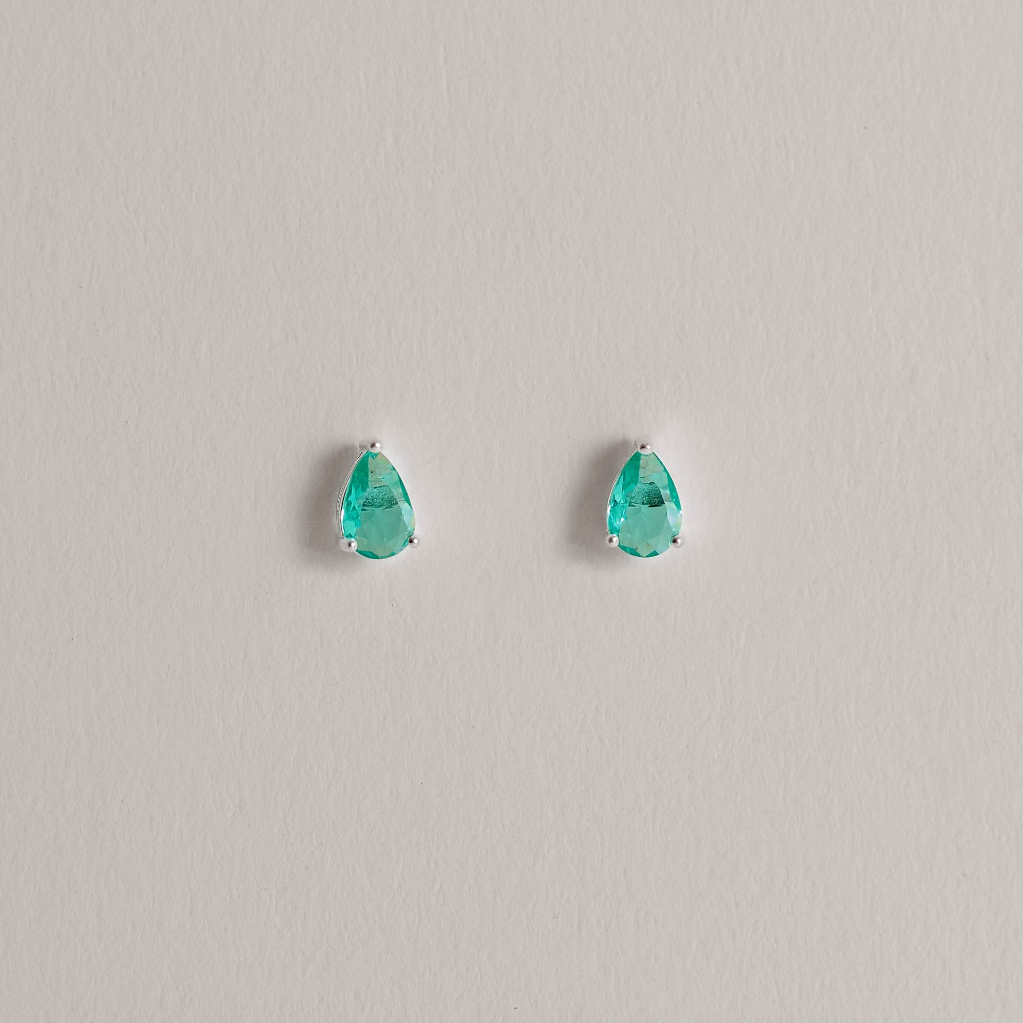 Imagem Secundária Conjunto brinco e colar zircônia gota turmalina 6x4mm 40cm